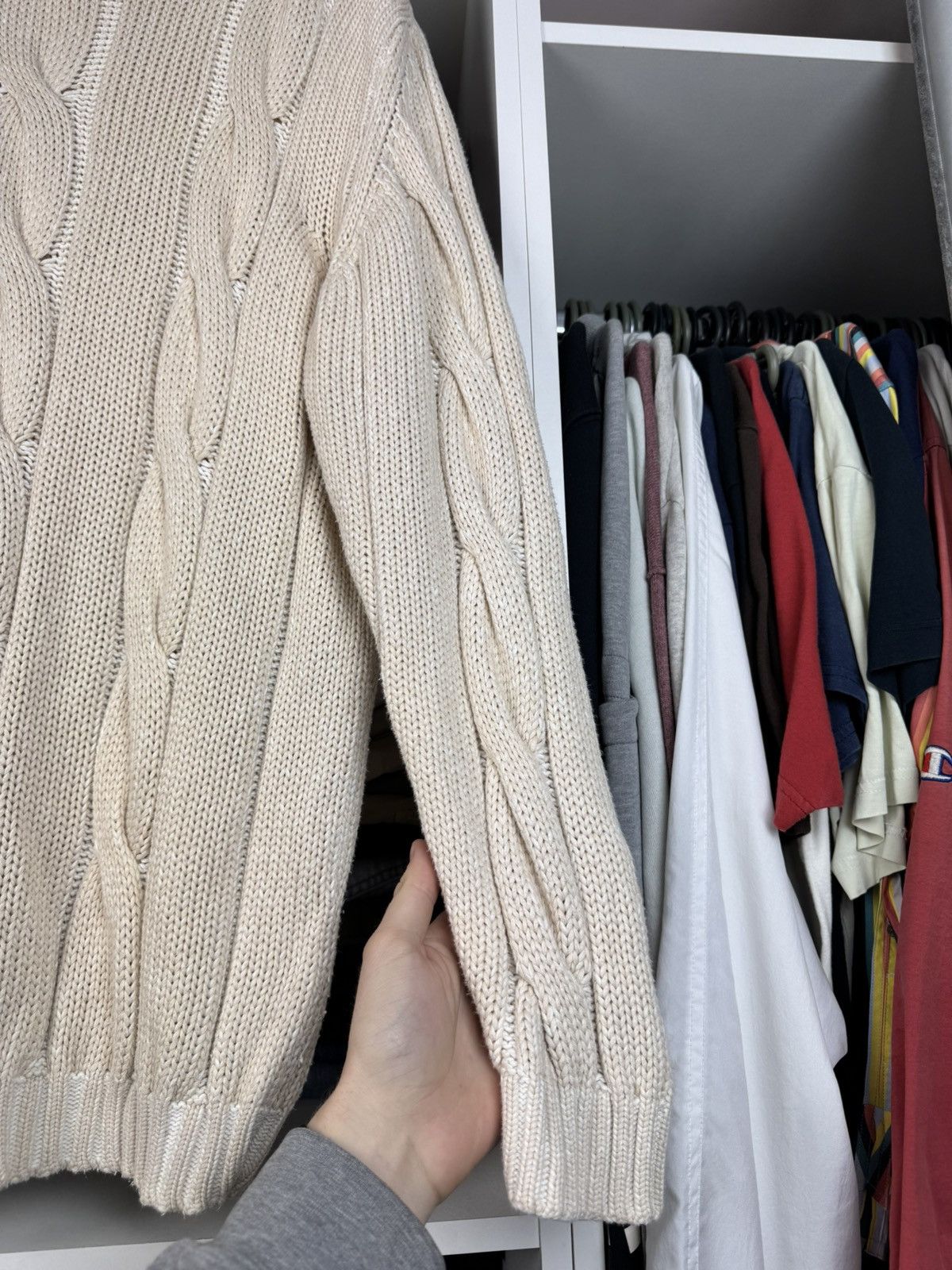 Ermenegildo Zegna Ermenegildo Zegna Men’s Cotton Cable Knit Sweater Size US XL / EU 56 / 4 - 22 Thumbnail