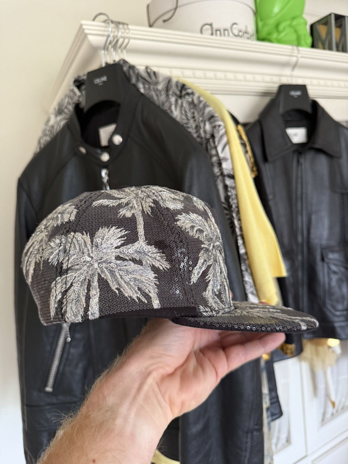 Celine Celine Hedi Slimane embroidered sequin palm tree cap trucker Size ONE SIZE - 20 Thumbnail