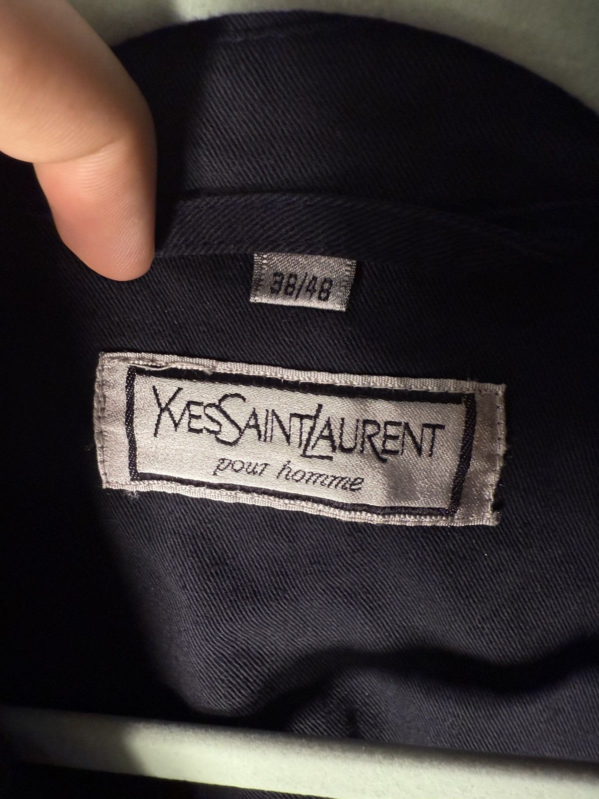 Yves Saint Laurent 1990’s YSL Trenchcoat Black/Navy YSL Coat Size US M / EU 48-50 / 2 - 4 Thumbnail