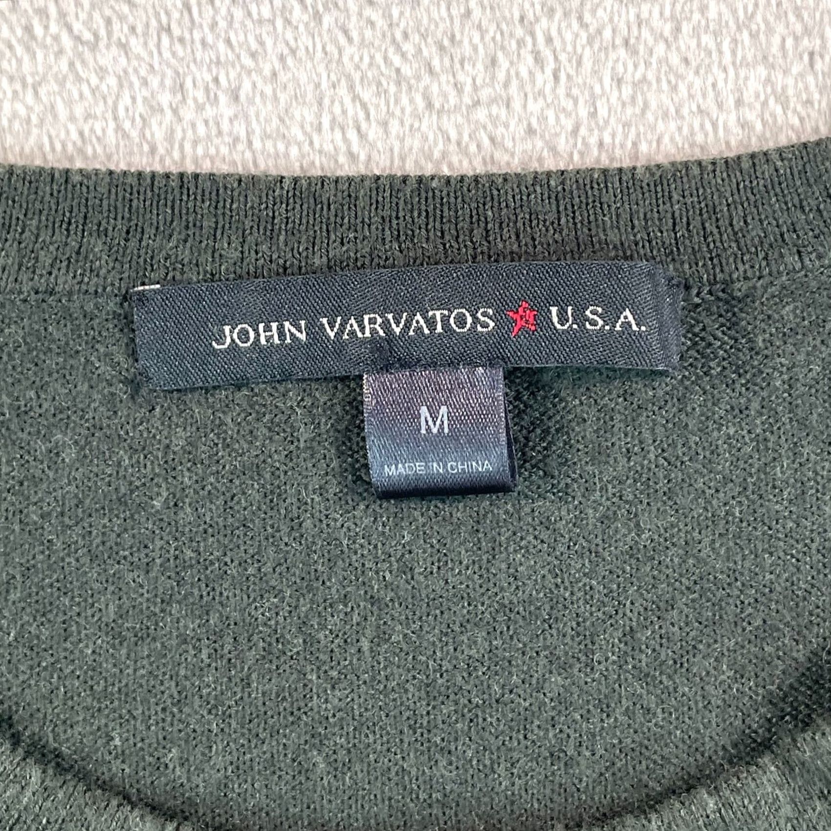 John Varvatos John Varvatos USA Sweater Men M Dark Green Wool Blend Pullover Knit Size US M / EU 48-50 / 2 - 2 Thumbnail