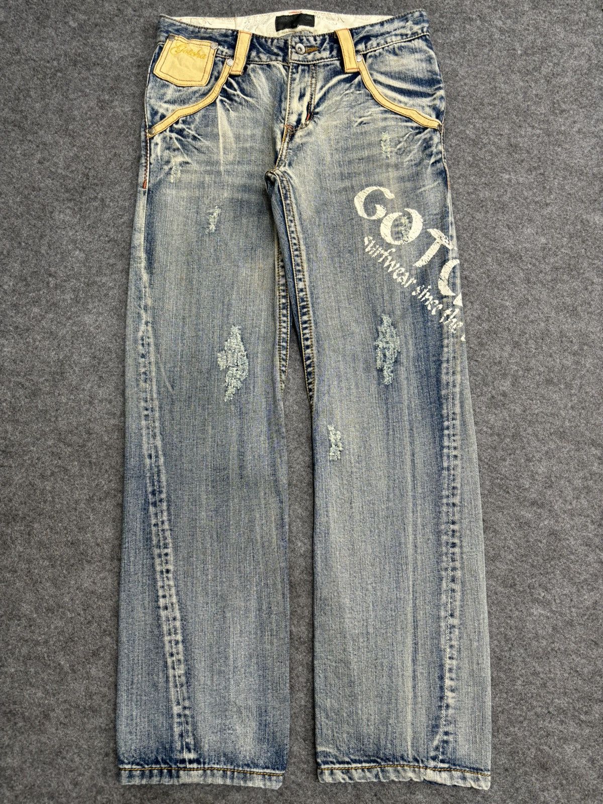Gotcha 💥Twisted Leg💥Rare Gotcha Distressed Twist Leg Denim F537 Size US 30 / EU 46 - 23 Thumbnail