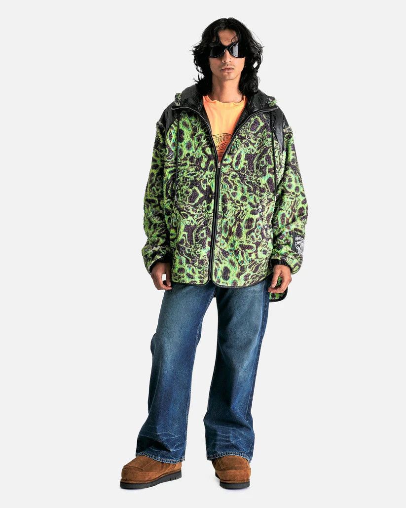 Acne Studios o1s1v1r1oon0925 Coated Teddy Hooded Jacket in Green/Black Size US M / EU 48-50 / 2 - 3 Thumbnail