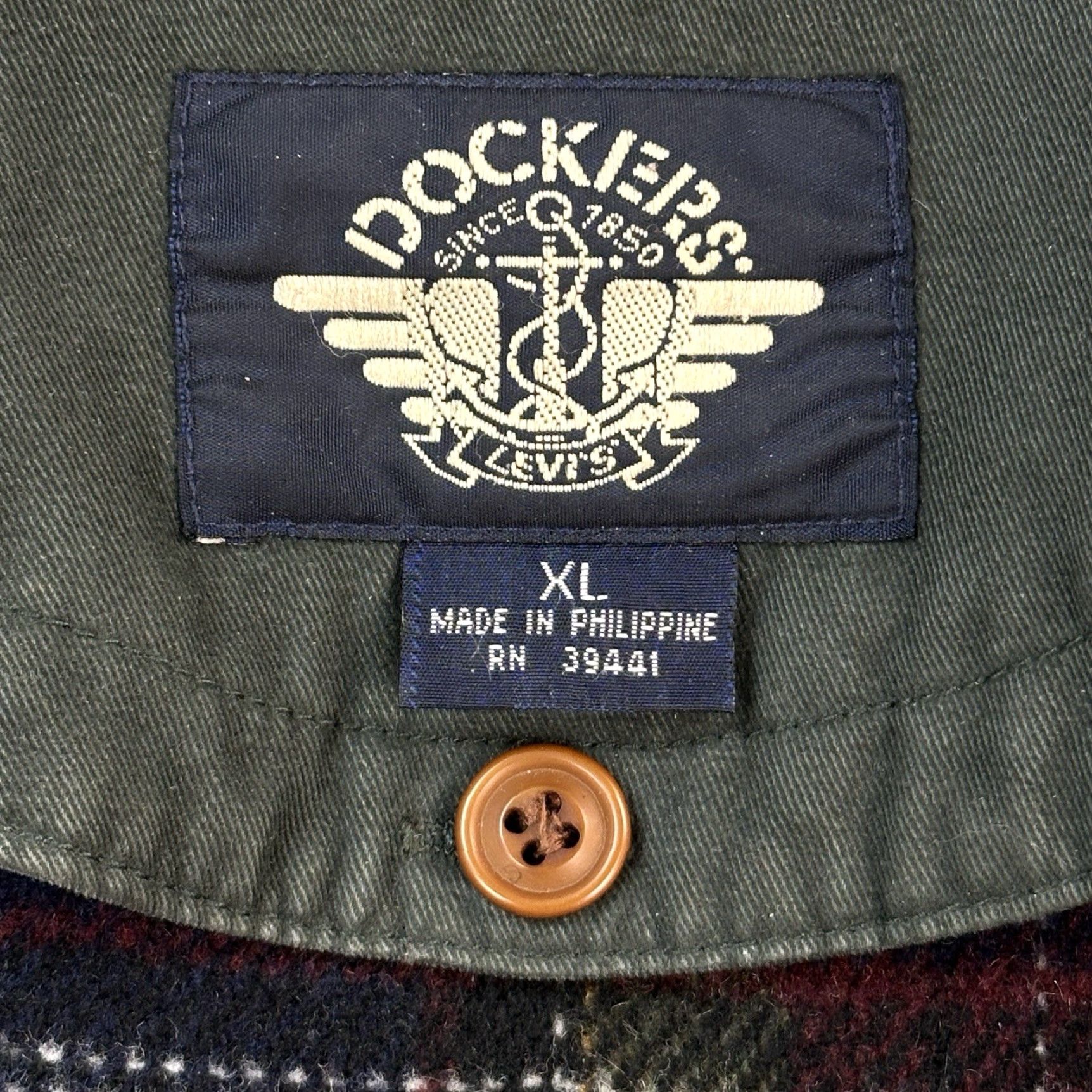 Dockers VINTAGE Dockers Levis Chore Jacket Mens XL Green Plaid Wool Lined Barn Coat Jacket Size US XL / EU 56 / 4 - 3 Thumbnail