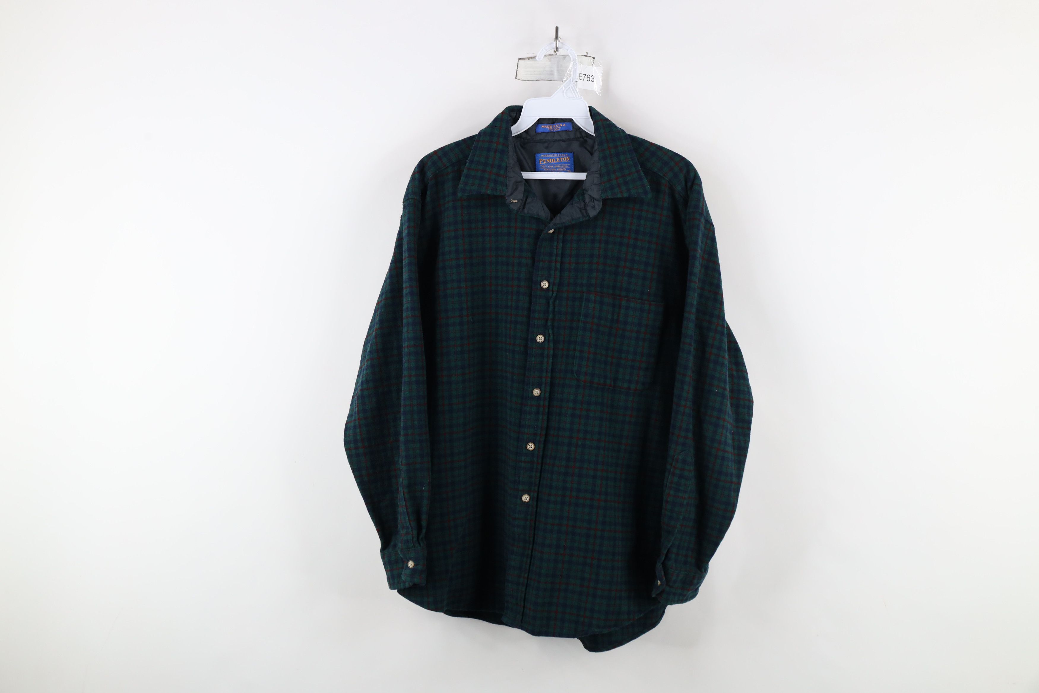 Pendleton × Vintage Vintage 90s Pendleton Wool Board Button Shirt Plaid USA Size US L / EU 52-54 / 3 - 1 Thumbnail