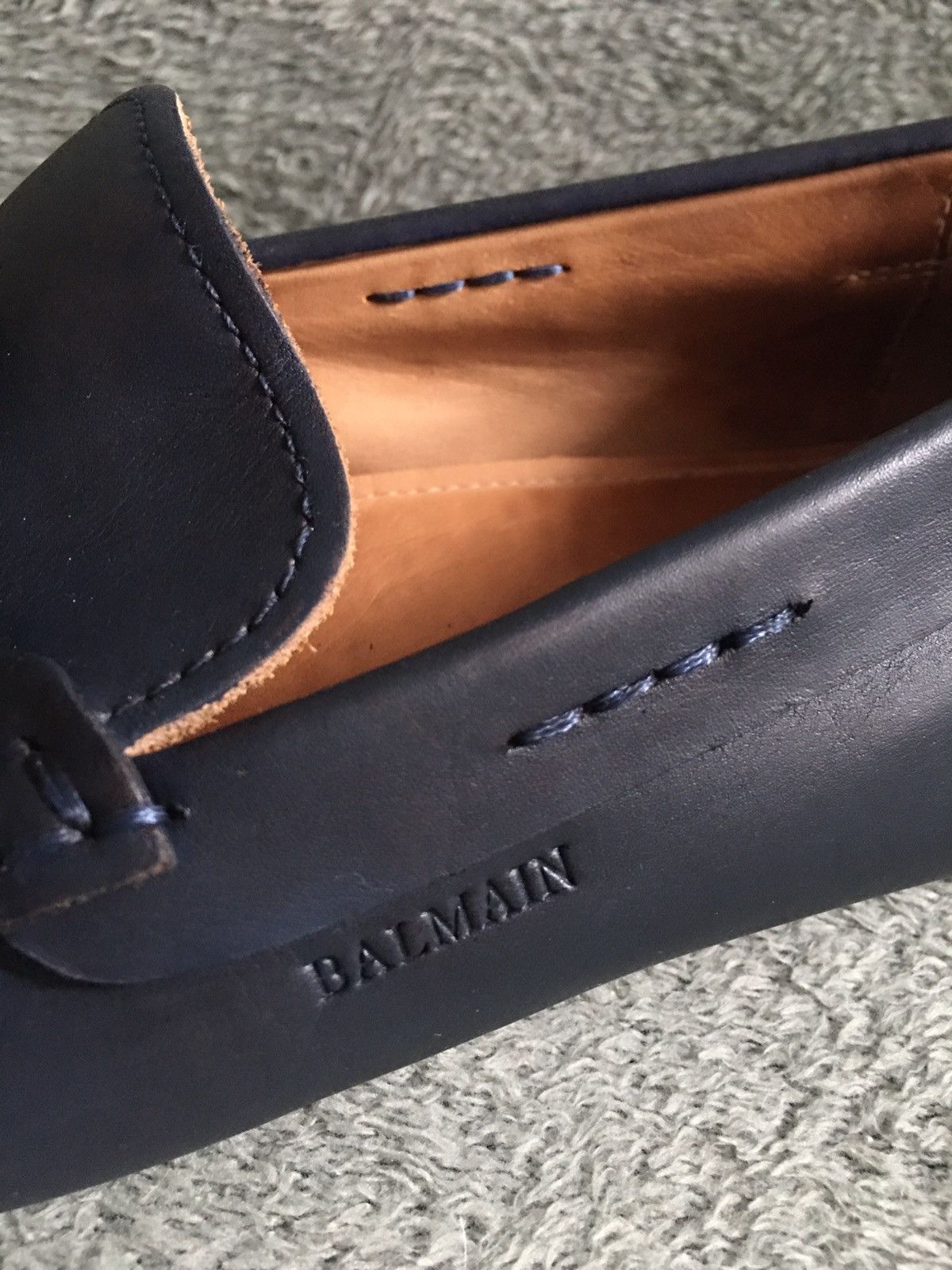 Balmain BALMAIN Leather Loafers Flats Navy Blue EU 42 Size US 9 / EU 42 - 11 Thumbnail
