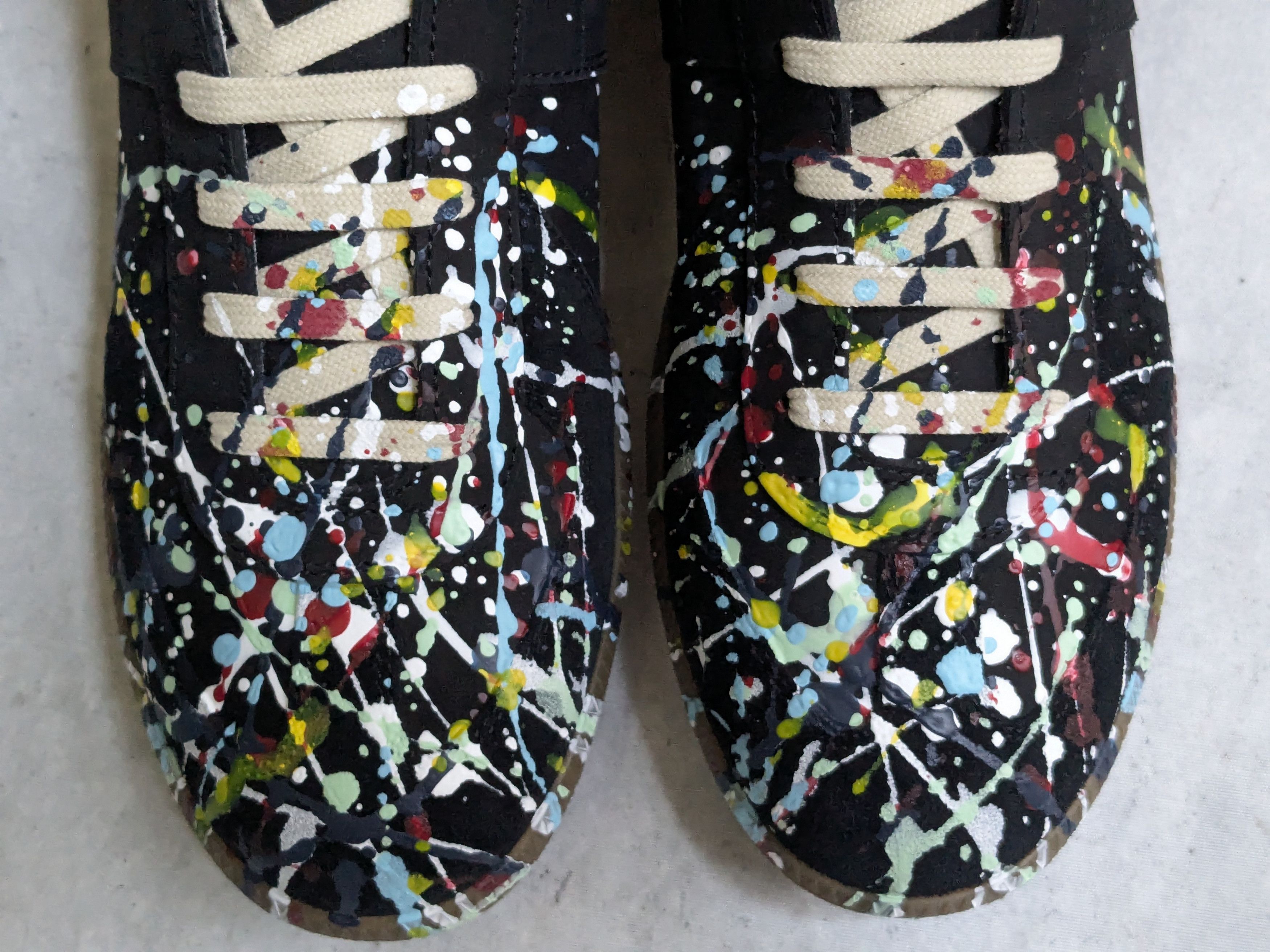Maison Margiela Maison Margiela Replica GAT Black Paint Splatter 13 46 Low Size US 13 / EU 46 - 4 Thumbnail