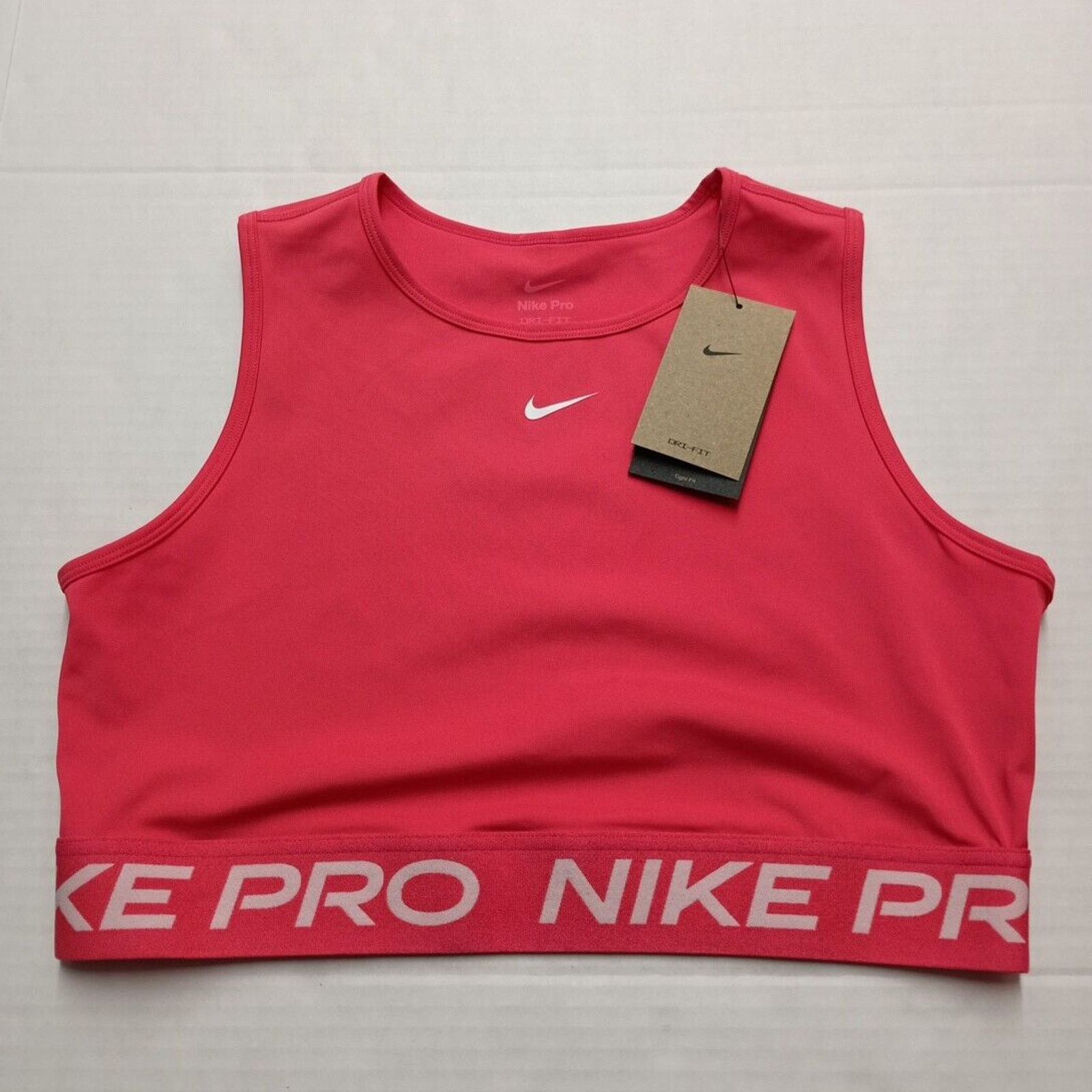 Nike Nike Pro Dri-FIT CropTank Top Women's Size L Pink Tight Fit Size L / US 10 / IT 46 - 1 Thumbnail