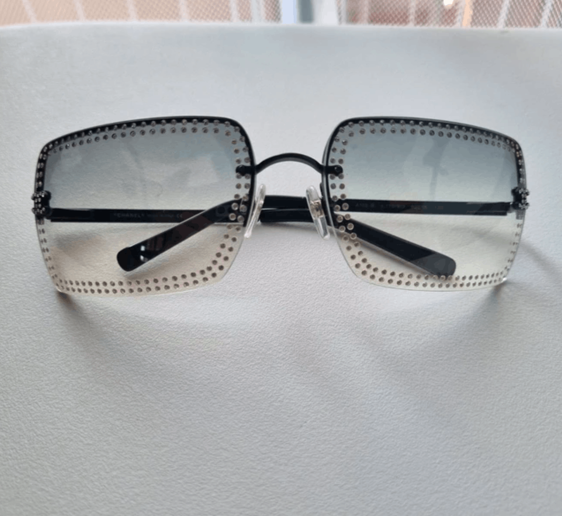 Chanel CHANEL Sunglasses 4105 Rimless Rhinestone 4017 Size ONE SIZE - 3 Thumbnail