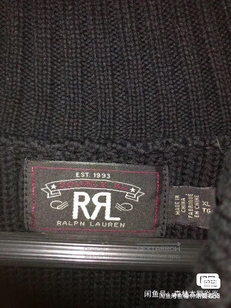 RRL Ralph Lauren RRL Ralph Lauren Green Fruit Collar Black Sweater Size US XL / EU 56 / 4 - 2 Thumbnail