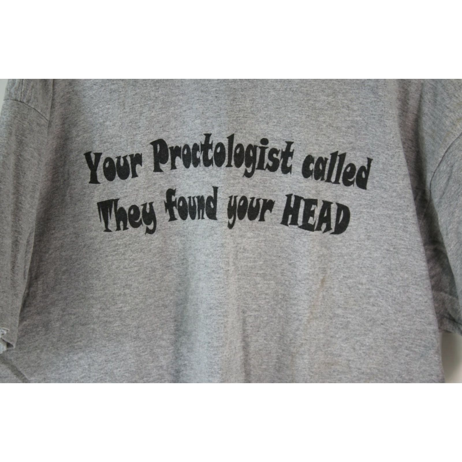 Gildan Gildan They Found Your Head Graphic Print Gray Cotton T Shirt XL Mens Crew Neck Short Sleeve Size US XL / EU 56 / 4 - 3 Thumbnail