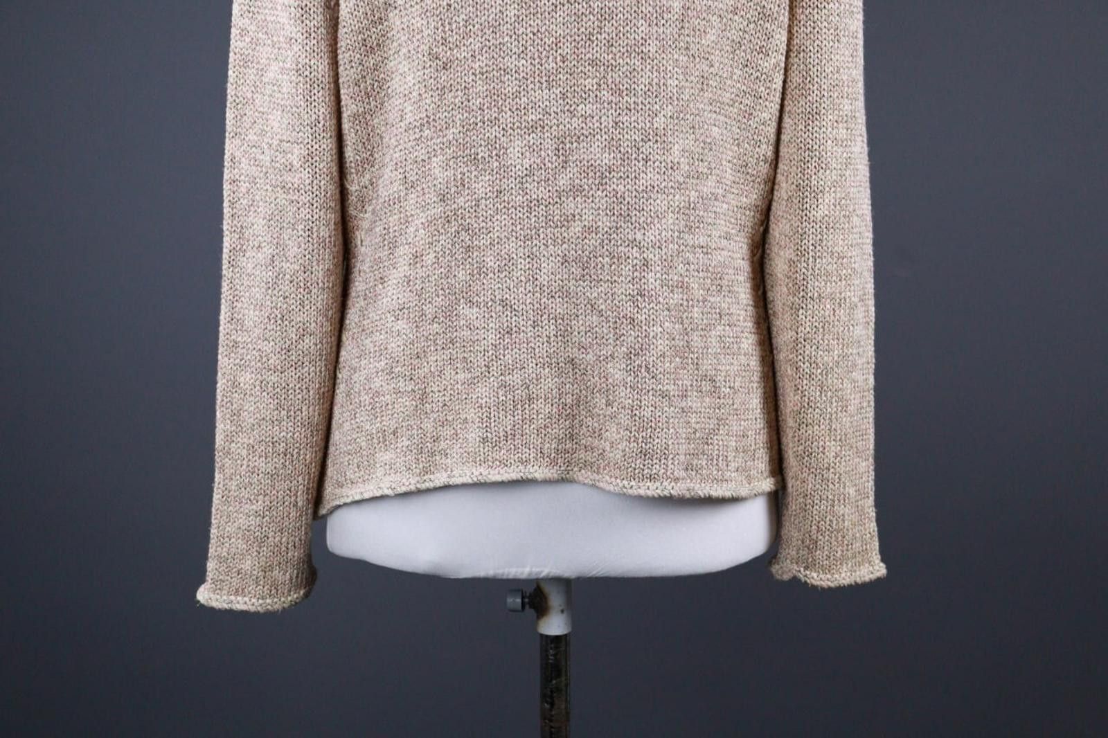 Designer Elisa Cavaletti Tan Acrylic V-Neck Cardigan Size 2XL Size XXL / US 16-18 / IT 52-54 - 5 Thumbnail