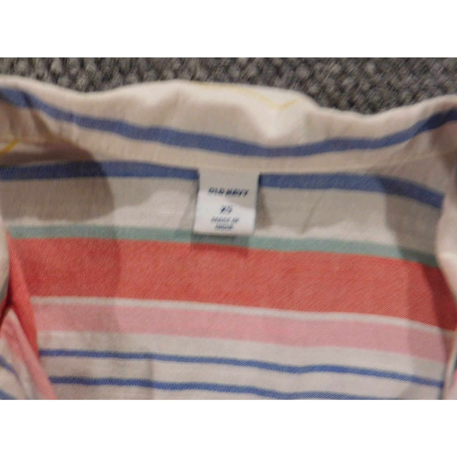 Old Navy Old Navy Womens Blouse XS Pink Striped Sleeveless Round Neck Pullover Casual Regular Button Cotton Down Vintage: No Size XS / US 0-2 / IT 36-38 - 4 Thumbnail
