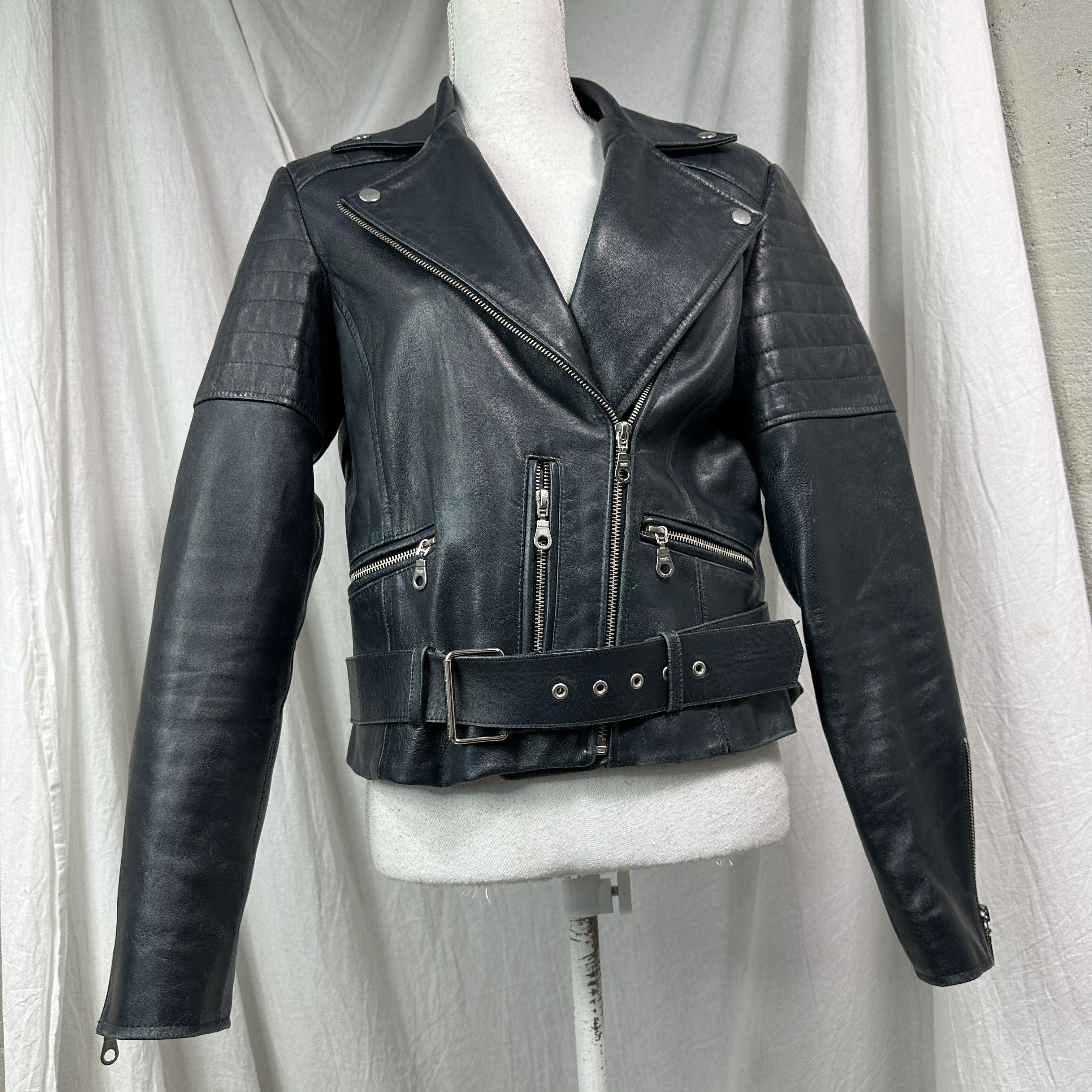 Vintage Vintage Leather Biker Moto Racing Crop Jacket 90s Size US S / EU 44-46 / 1 - 7 Thumbnail