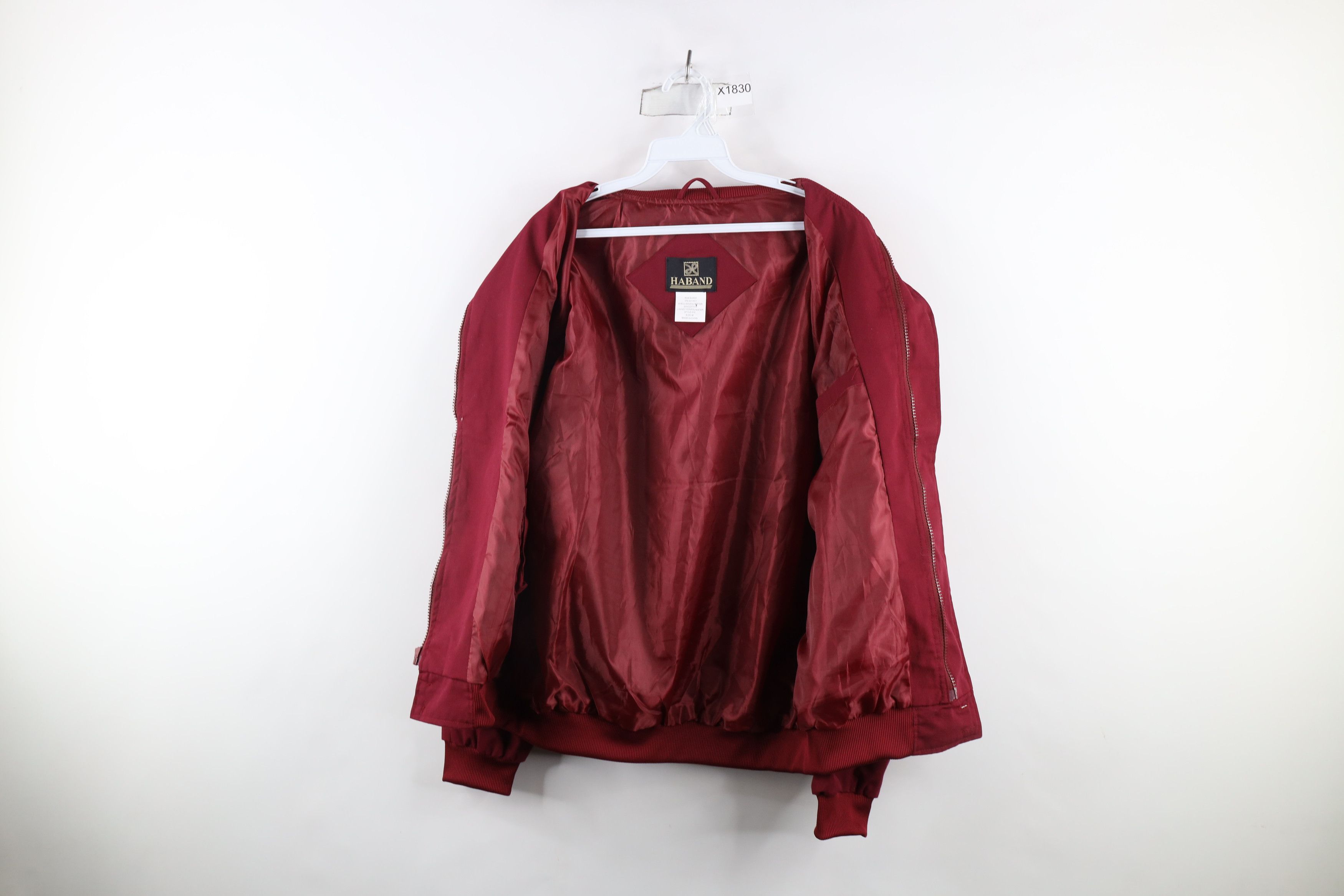 Vintage Vintage 90s Streetwear Blank Full Zip Bomber Jacket Red Size US M / EU 48-50 / 2 - 9 Thumbnail