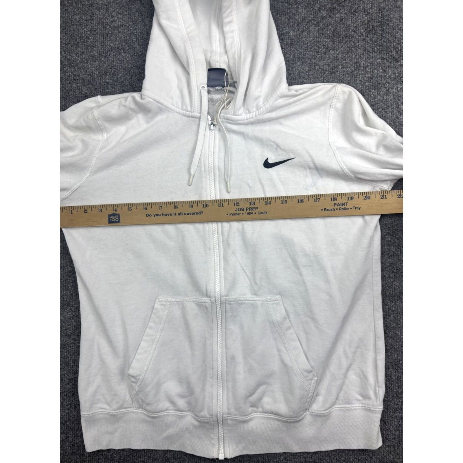 Nike VINTAGE Nike Hoodie Womens Medium White Full Zip Fleece Sweatshirt Swoosh Logo Athletic Size M / US 6-8 / IT 42-44 - 6 Thumbnail