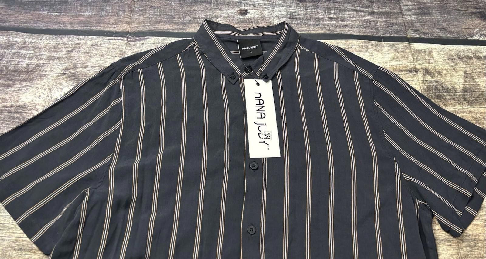 NANA JUDY Nana Judy Shirt Mens Medium Verve Navy Striped Button Up $75 Size US M / EU 48-50 / 2 - 4 Thumbnail