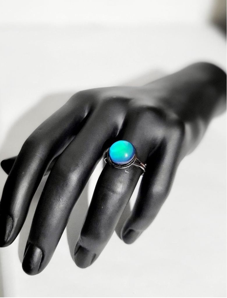 Handmade Hand crafted adjustable color changing mood ring Size ONE SIZE - 1 Thumbnail