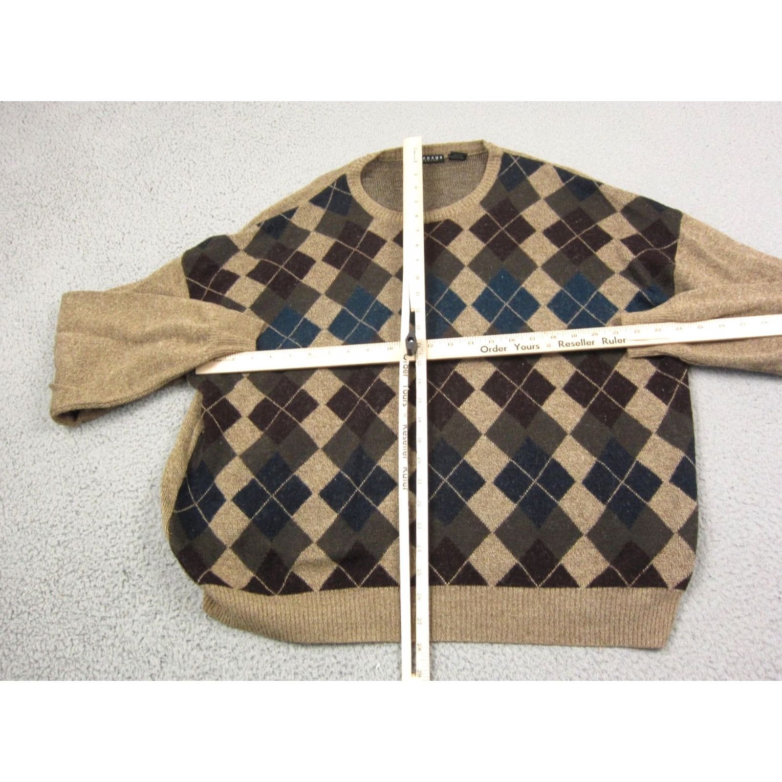 Vintage VINTAGE Consensus Sweater Adult 2XL Brown Wool Argyle Knit Mens 80s 90s Size US XXL / EU 58 / 5 - 6 Thumbnail