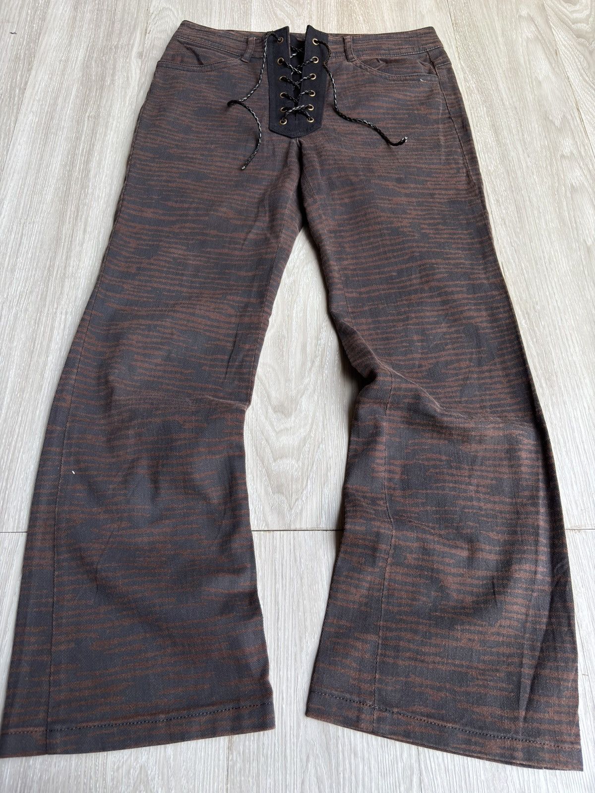 Japanese Brand KEZEX lace up flare pants Size US 26 / EU 42 - 1 Thumbnail