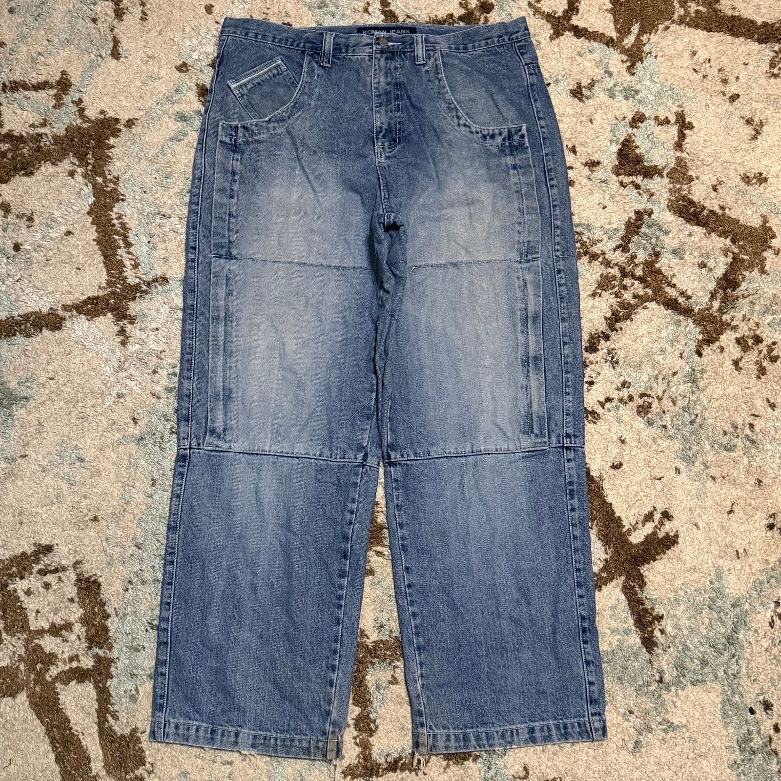 Koman Vintage Koman Jeans Double Knee Baggy Size 38x31 Y2K Size US 38 / EU 54 - 1 Thumbnail