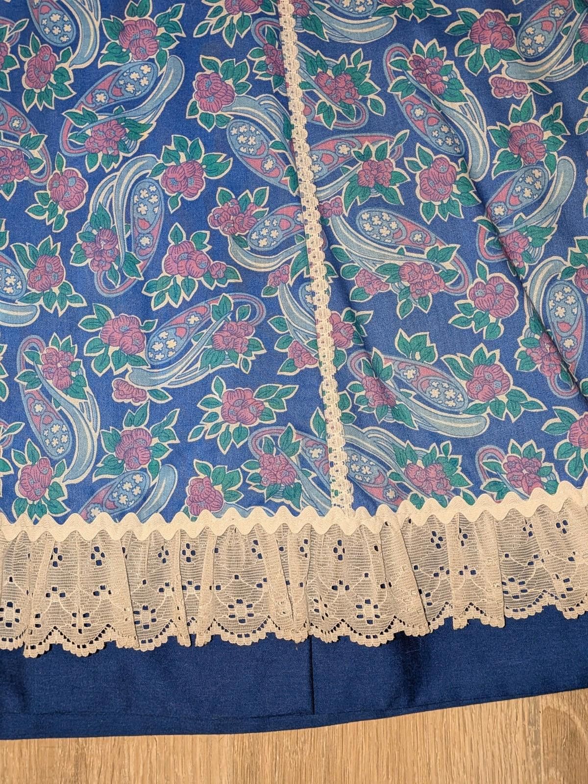 Handmade VTG 70s Handmade Reversible Peasant Cottage Prairie Skirt 18 Size 40" / US 18 - 4 Thumbnail