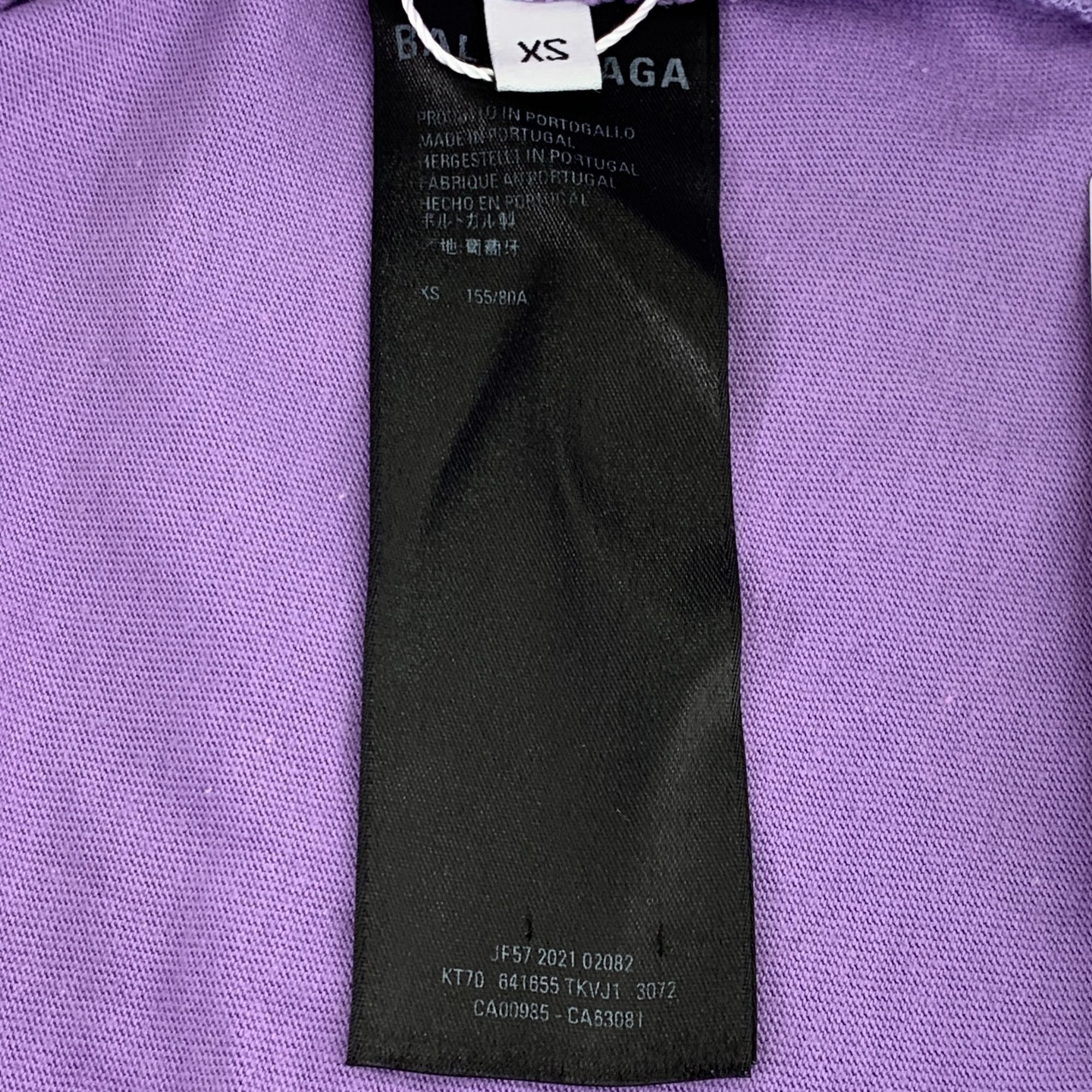 Balenciaga Balenciaga Purple Logo Printed Round Neck Short Sleeve T-Shi Size XS / US 0-2 / IT 36-38 - 3 Thumbnail