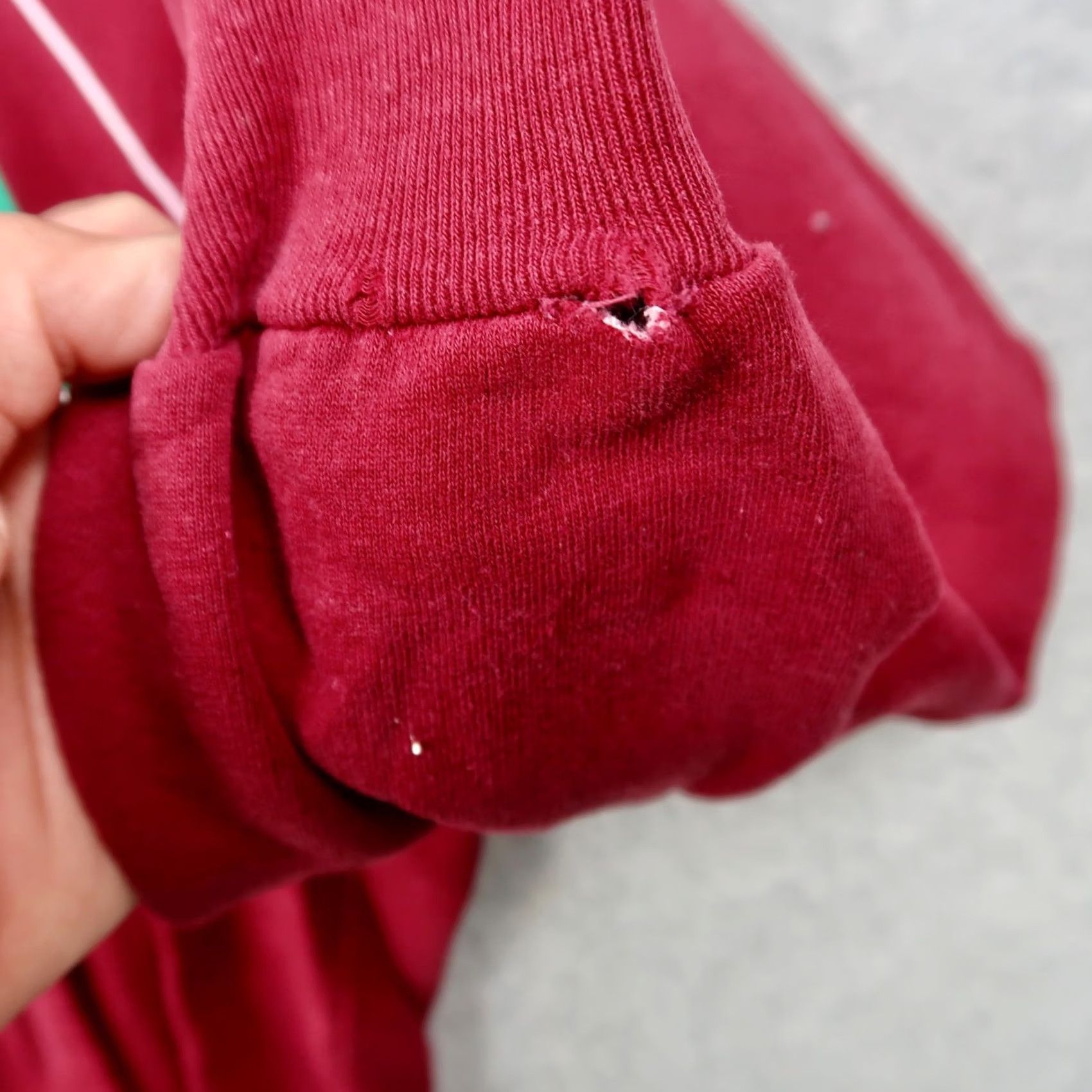 Vintage VINTAGE 80s Burgundy Blank Full Zip Hoodie Mens L Large Sweatshirt Size US L / EU 52-54 / 3 - 6 Thumbnail