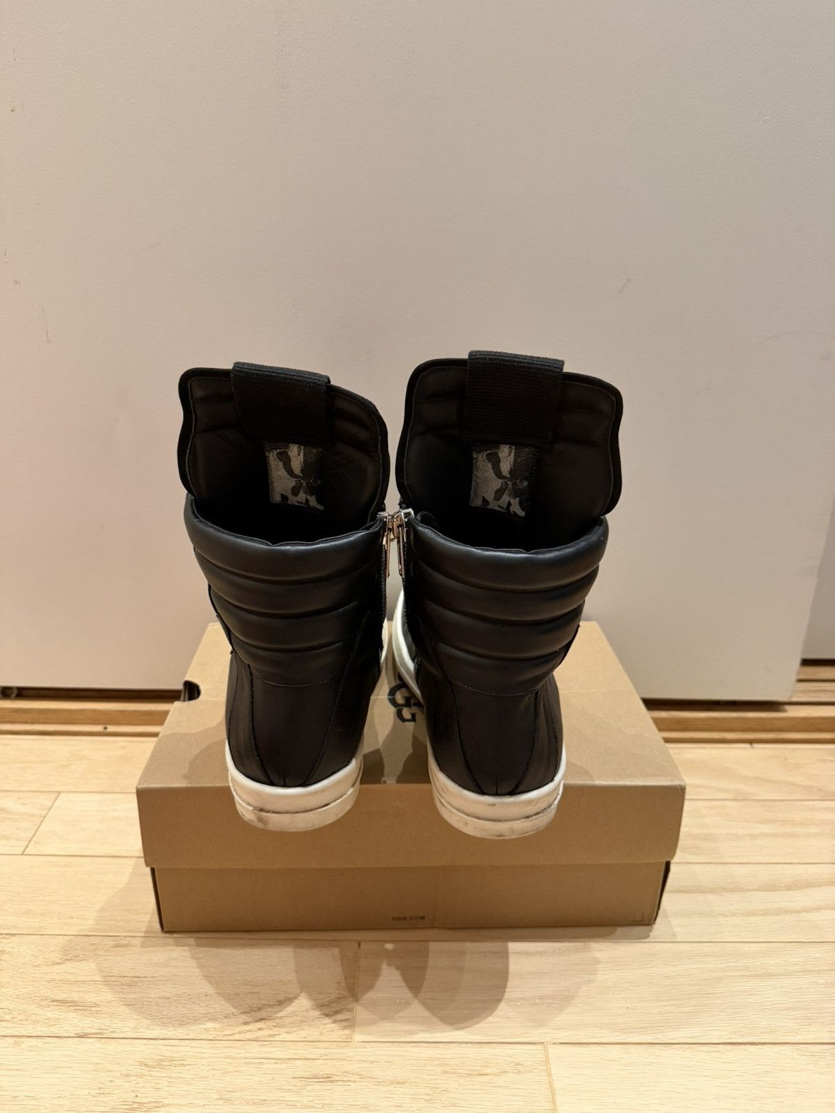 Rick Owens Geobasket Black Milk size 43.5