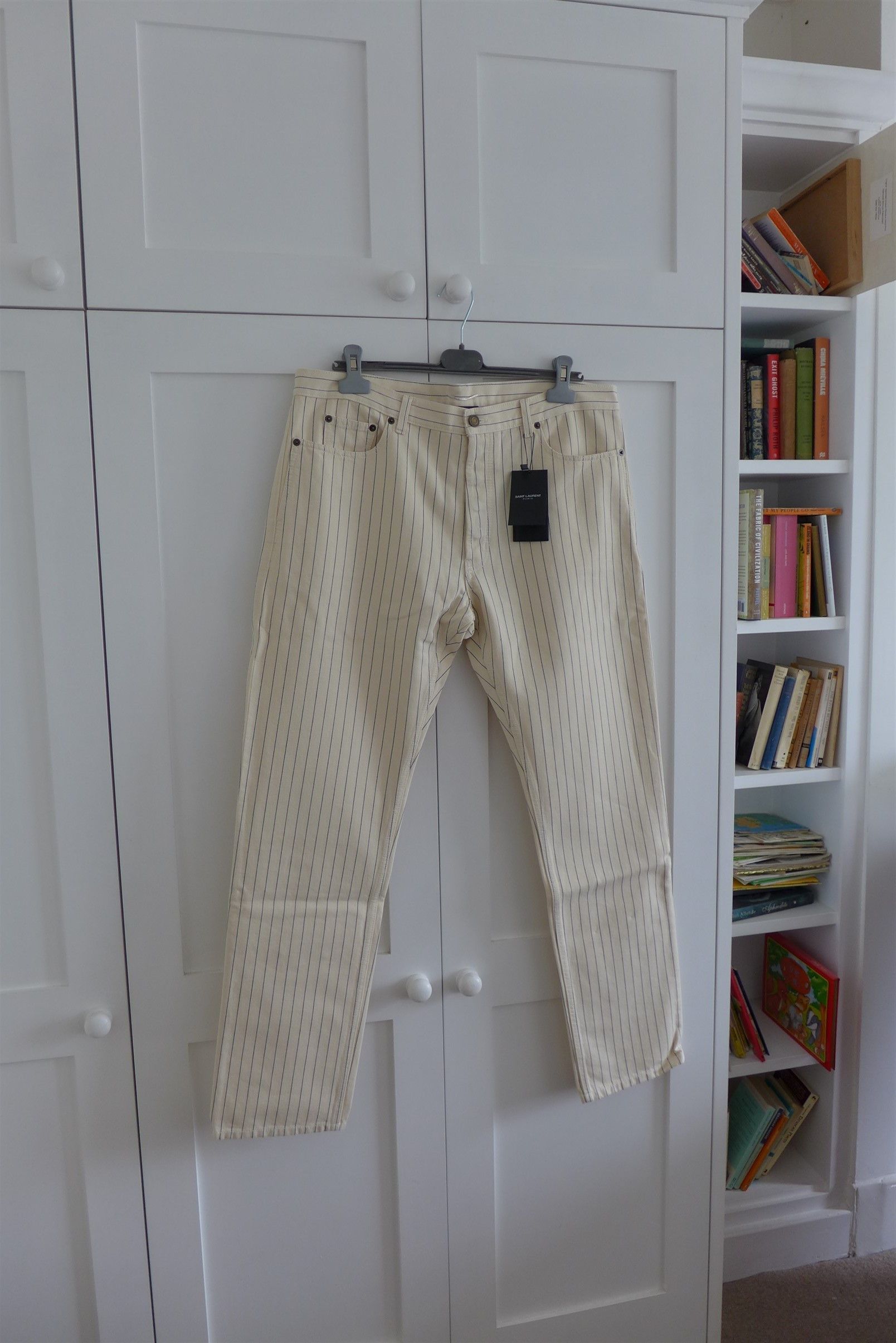 Saint Laurent Paris Saint Laurent D31 Jeans - Ecru Striped Denim Size US 32 / EU 48 - 6 Thumbnail