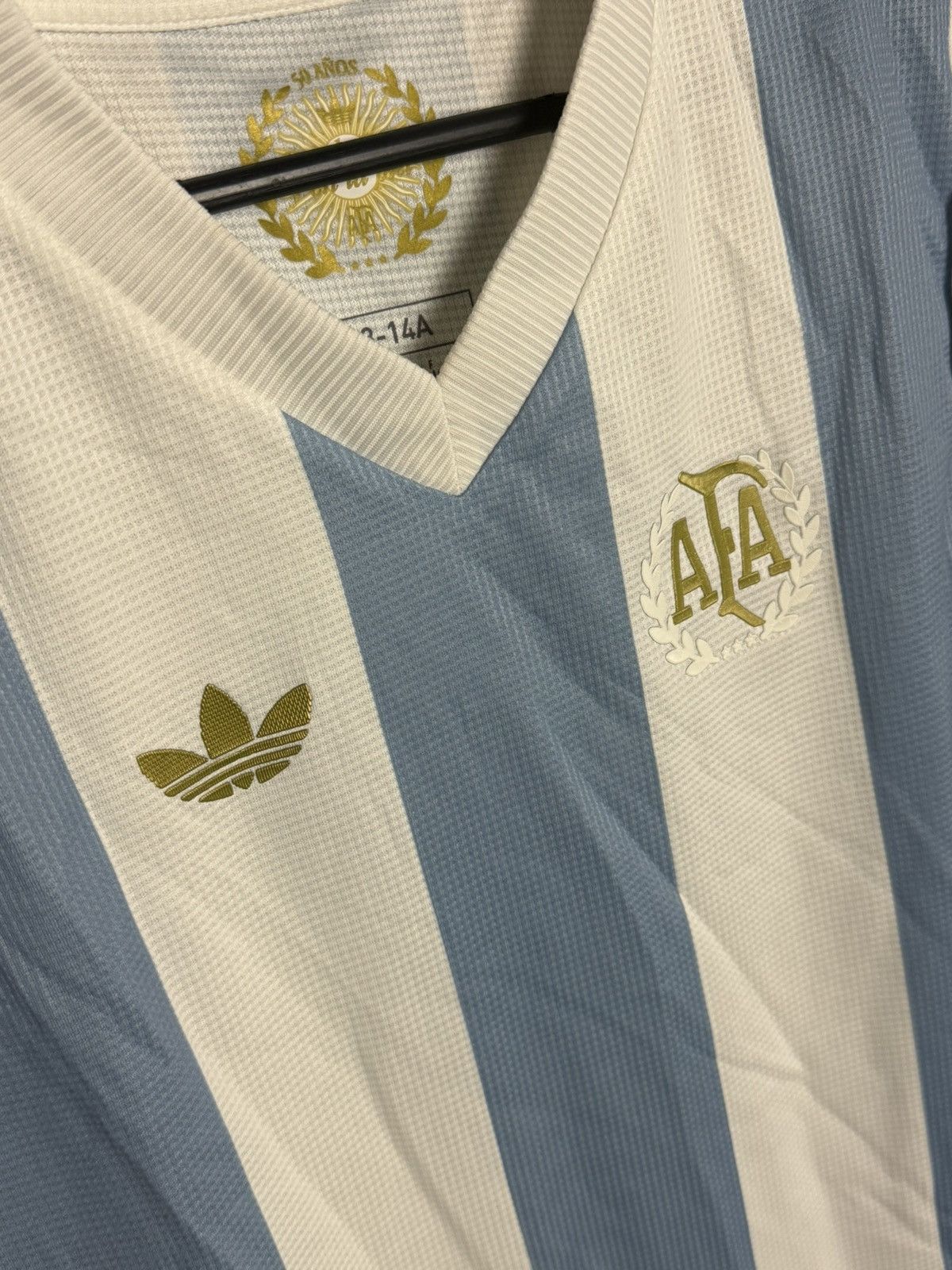 Adidas KIDS New Argentina Anniversary 50 Football Jersey T-Shirt Size US XS / EU 42 / 0 - 3 Thumbnail
