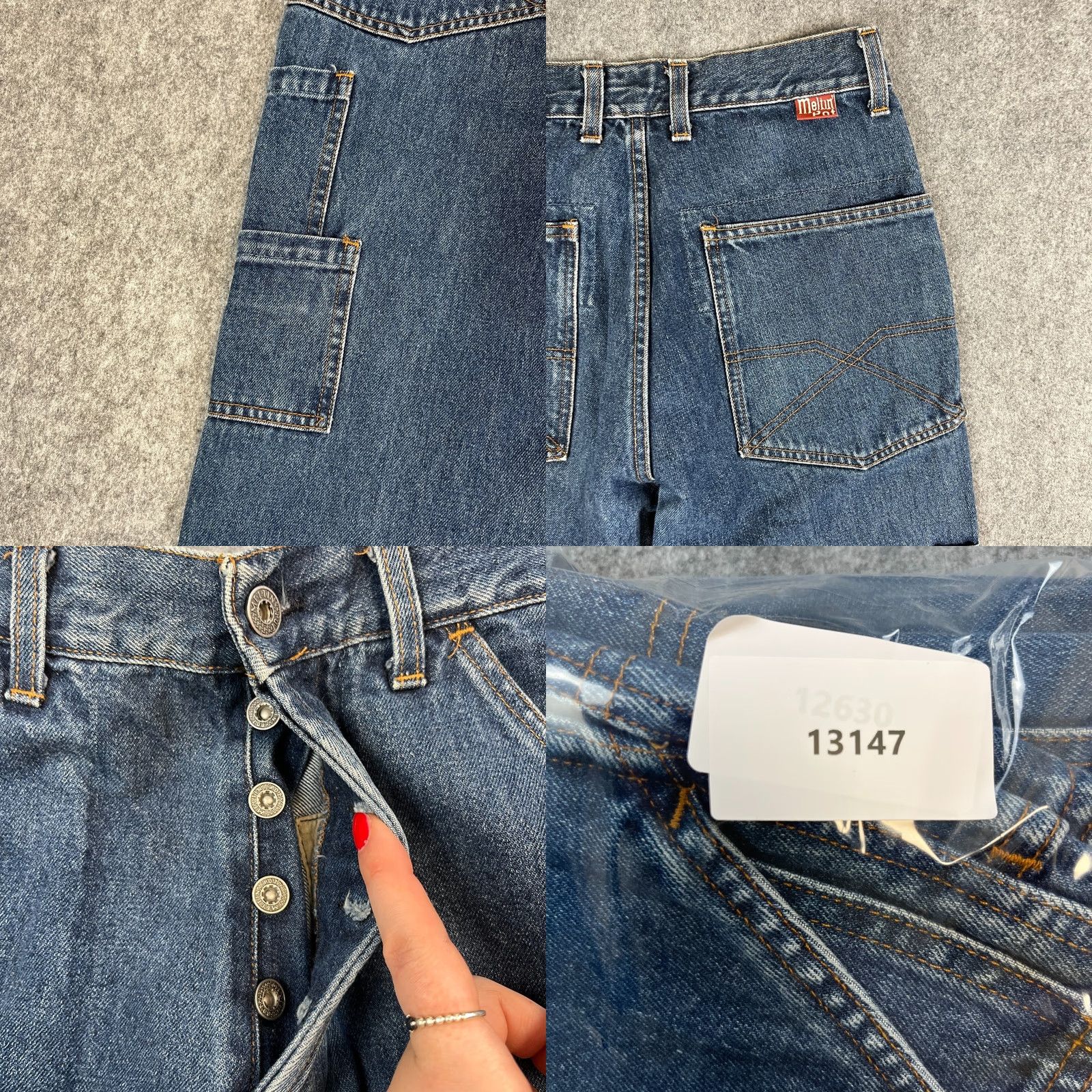 Vintage Meltin' Pot Jeans High Waist Straight 28 34 UK 8 Velvet Blue VTG Denim 5-Pocket Womens Regular Size 30" / US 8 / IT 44 - 9 Thumbnail