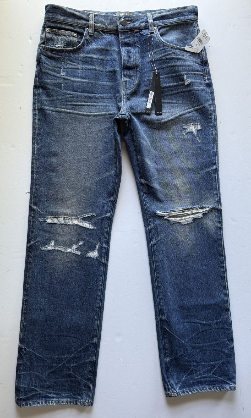 Amiri AMIRI Fractured Straight Jean Size US 34 / EU 50 - 1 Thumbnail