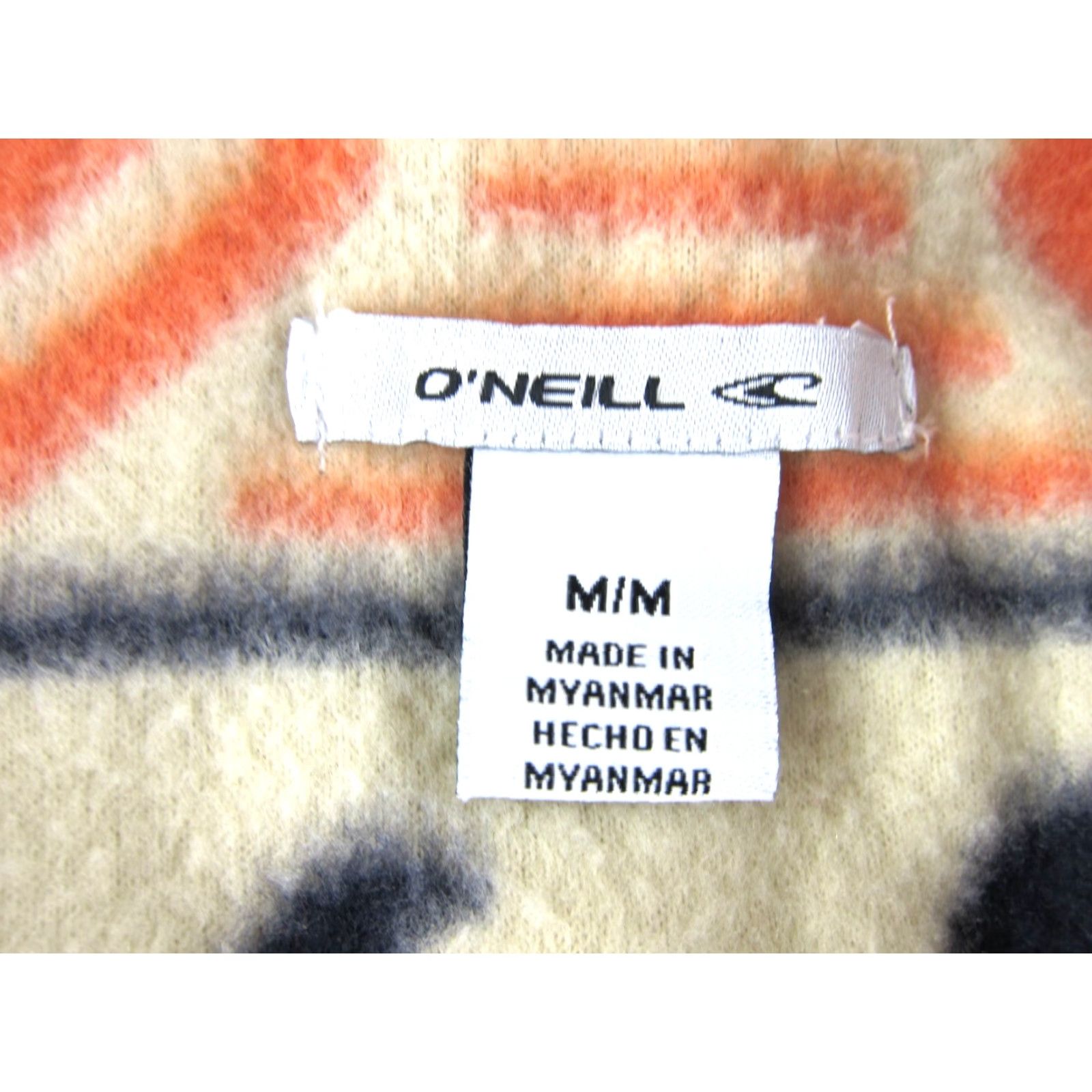 O'Neill O'NEILL Ivory Pink Black Orange Wave Fleece Pocket Hooded Pullover Sweatshirt M Size M / US 6-8 / IT 42-44 - 3 Thumbnail