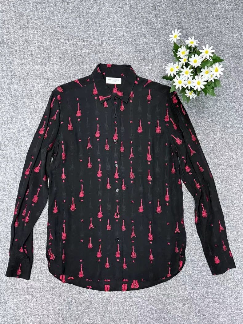 Yves Saint Laurent Saint Laurent size 39 Red Guitar Shirt 2502-Nextarrow Size US M / EU 48-50 / 2 - 1 Thumbnail