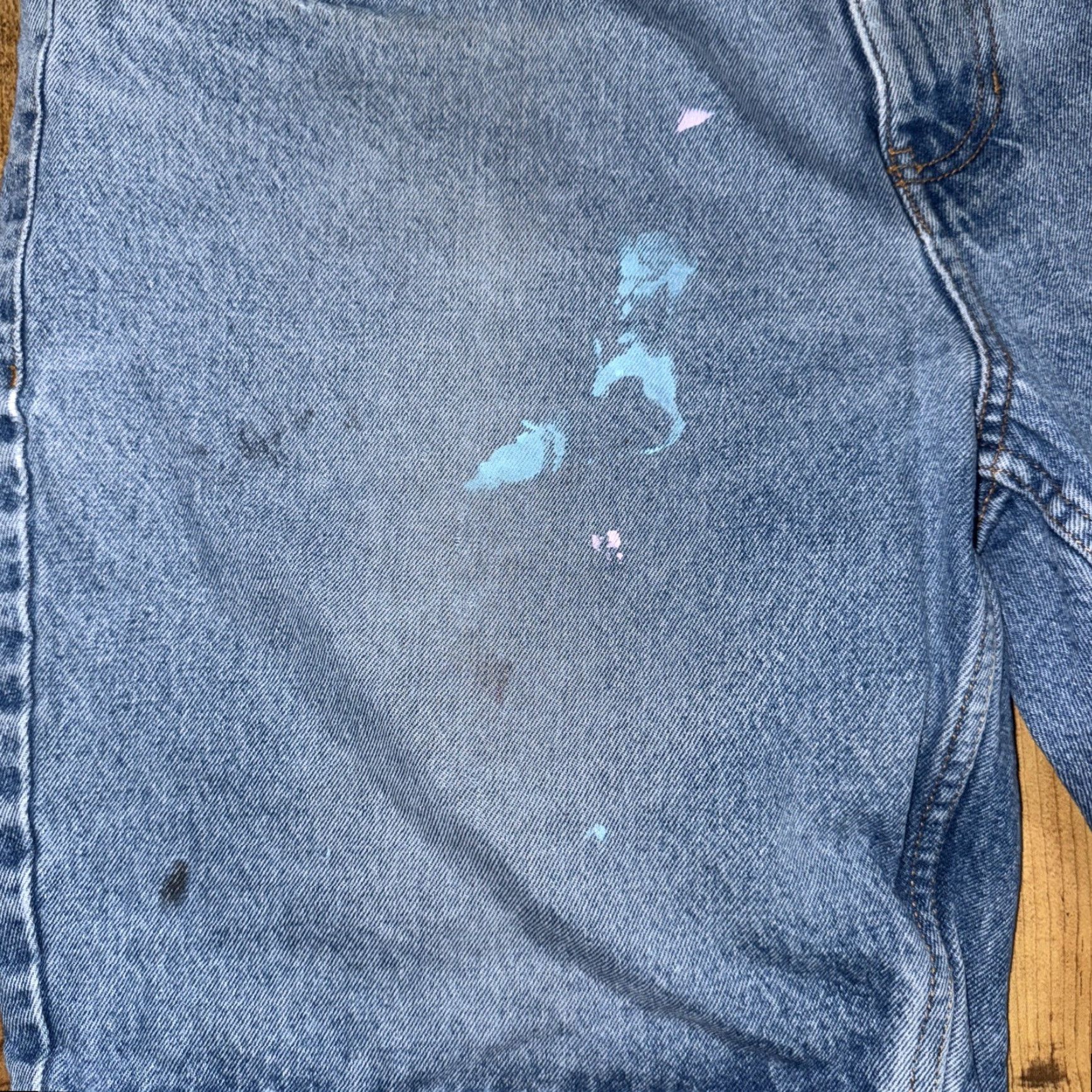 Route 66 VINTAGE Route 66 Jorts Men’s 38 Blue Distressed Paint Workwear Jeans Shorts Regular Mens Size US 38 / EU 54 - 2 Thumbnail