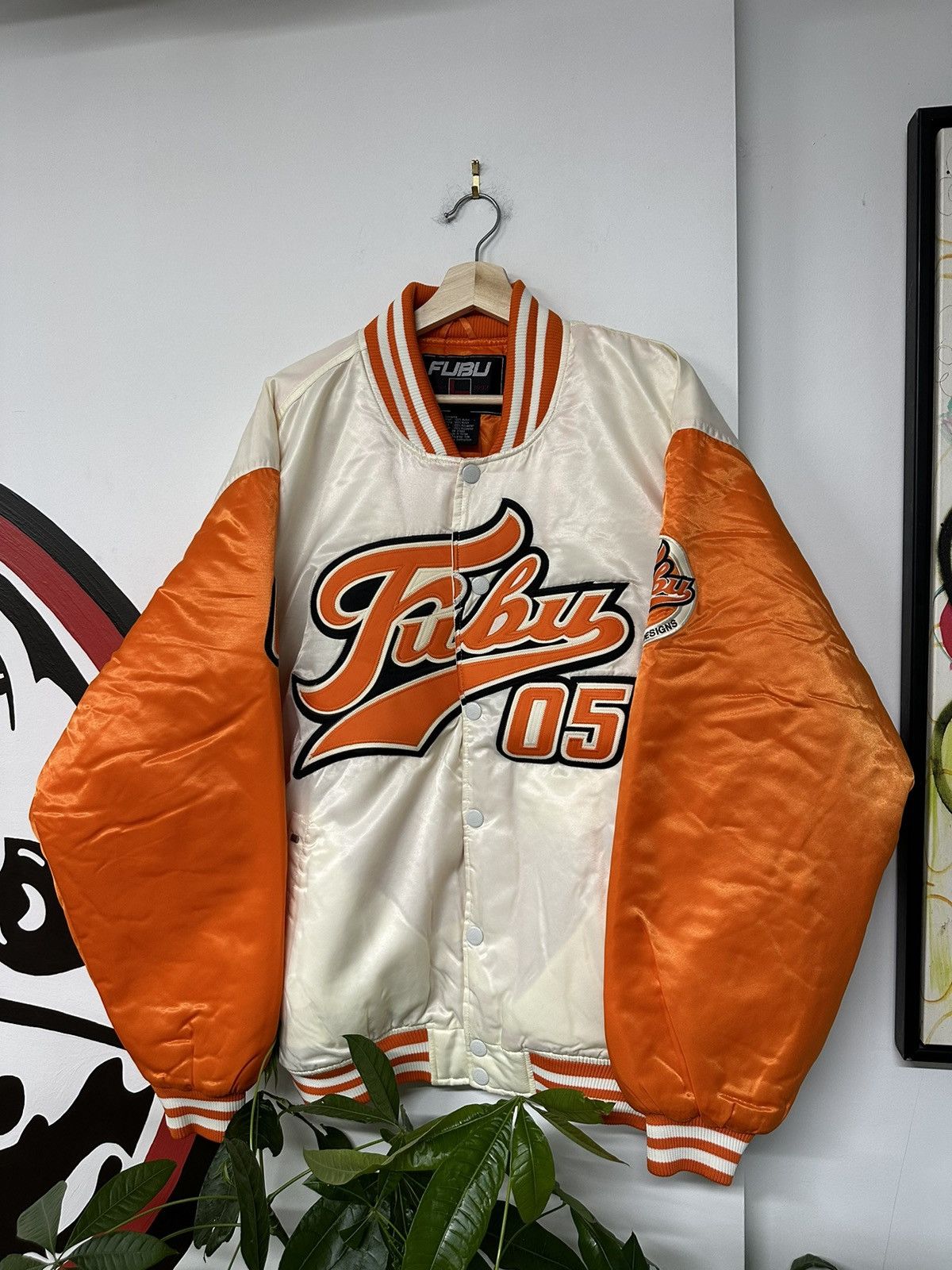Fubu Vintage 90s Y2K FUBU 2 Toned Tail Sweep Script Satin Jacket Size US XL / EU 56 / 4 - 1 Thumbnail