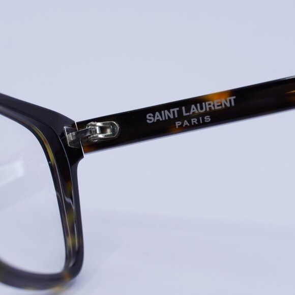 Saint Laurent Paris Saint Laurent SL458/F 002 Eyeglasses Dark Havana 55mm Size ONE SIZE - 8 Thumbnail