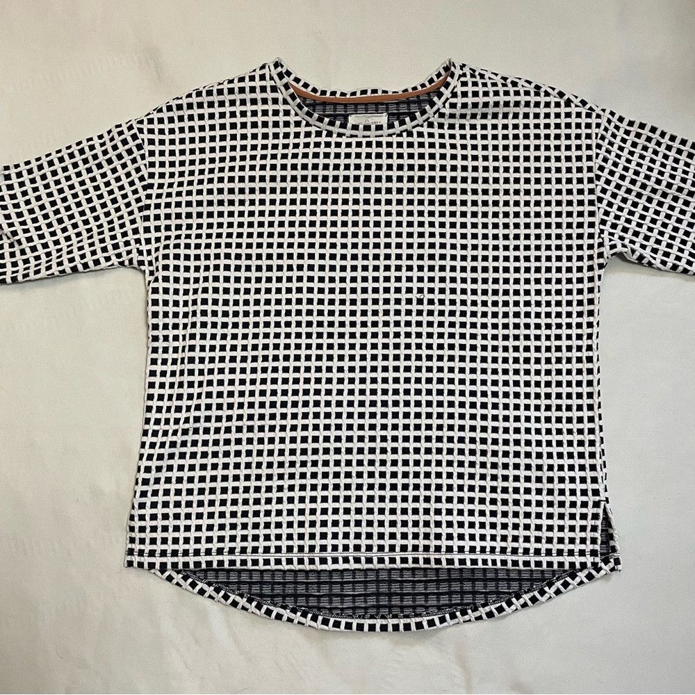 Lou & Grey Lou & Grey Cotton Black White 3/4 Sleeve Top Size M Size M / US 6-8 / IT 42-44 - 4 Thumbnail