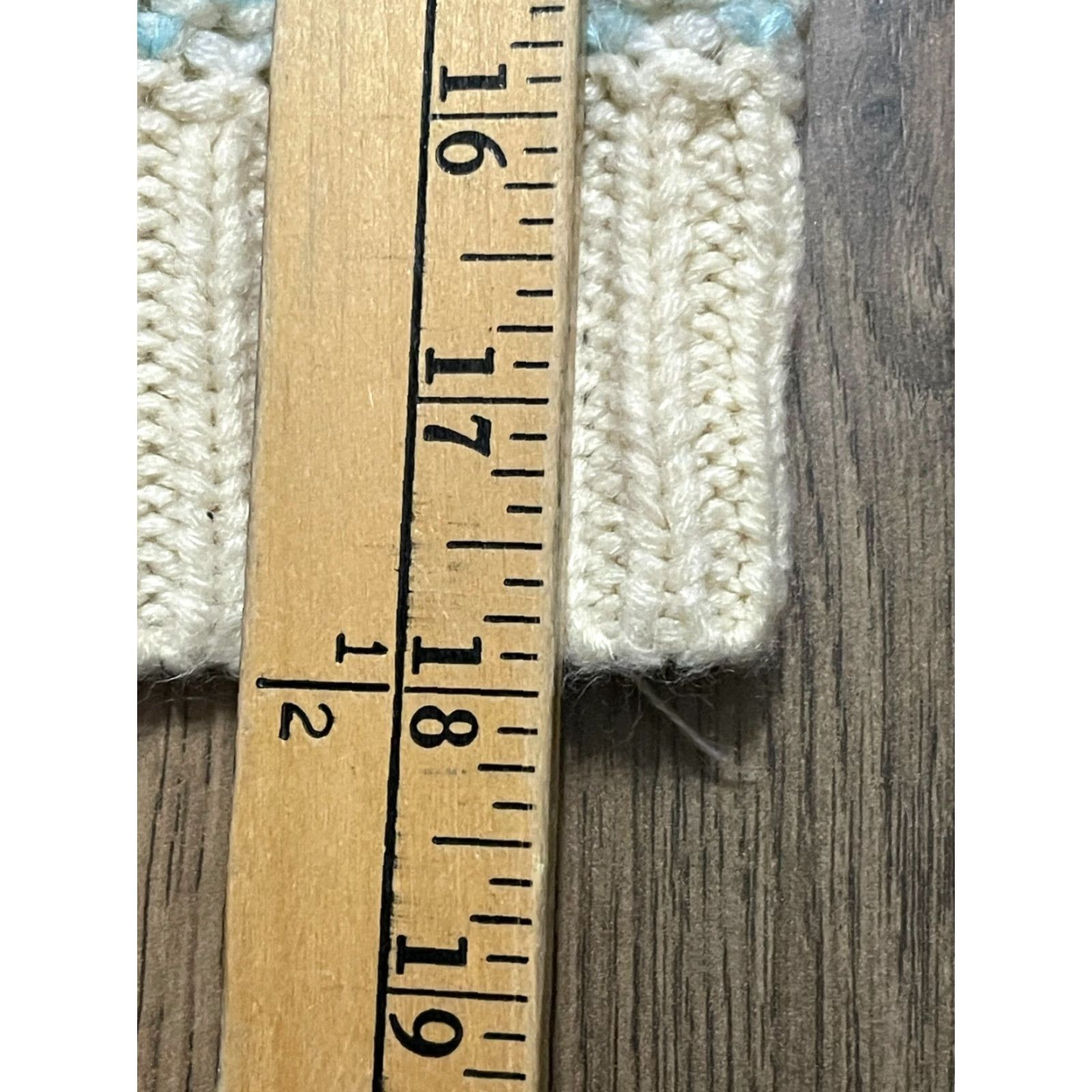 Vintage Tru Cloth Sweater Cardigan, Women's Size M, Ivory Cream Blue, Knit, Long Sleeve, Regular Fit, Solid Pattern, Fall Spring Summer, Women Size M / US 6-8 / IT 42-44 - 7 Thumbnail
