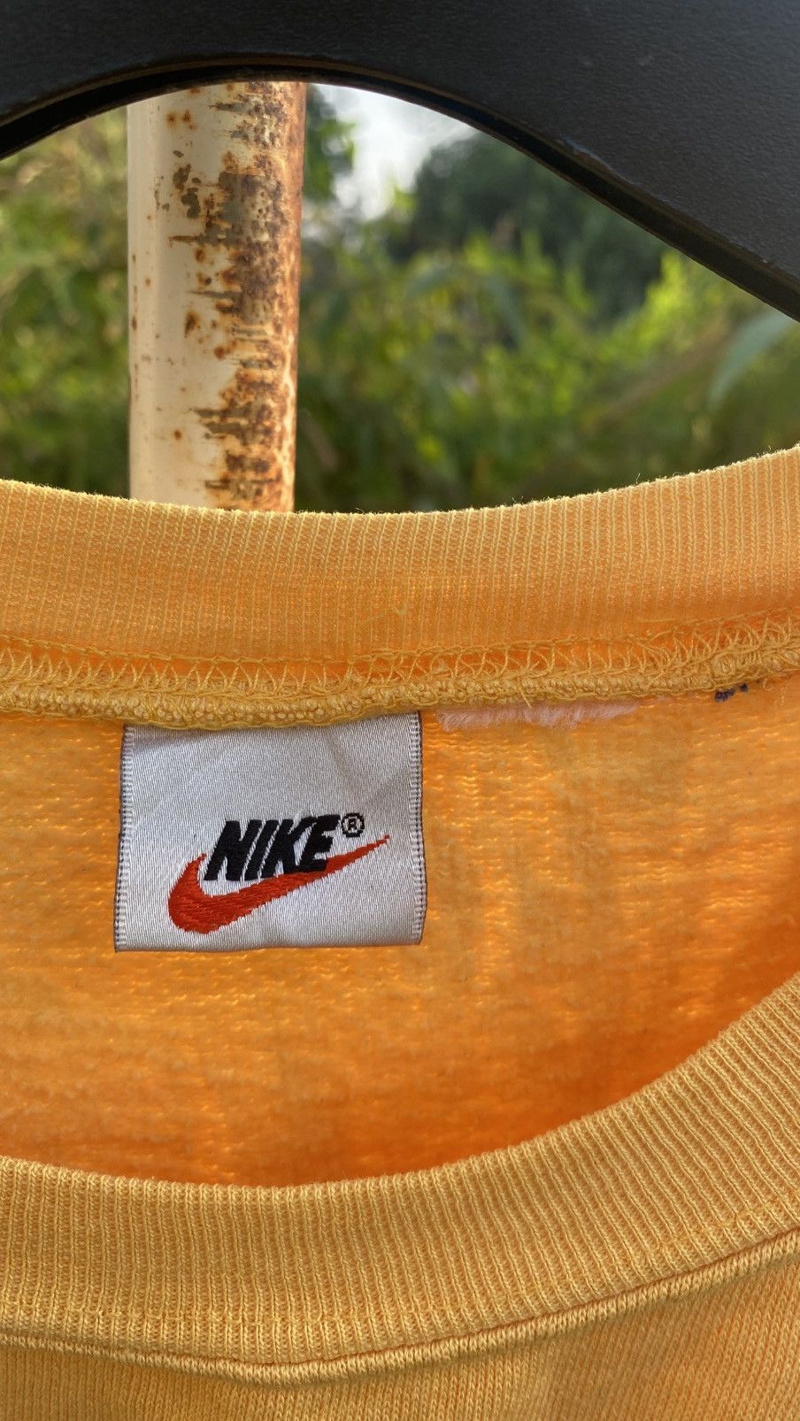 Nike Vintage 90s Nike yellow crewneck sweatshirt blue spell-out Size US L / EU 52-54 / 3 - 4 Thumbnail
