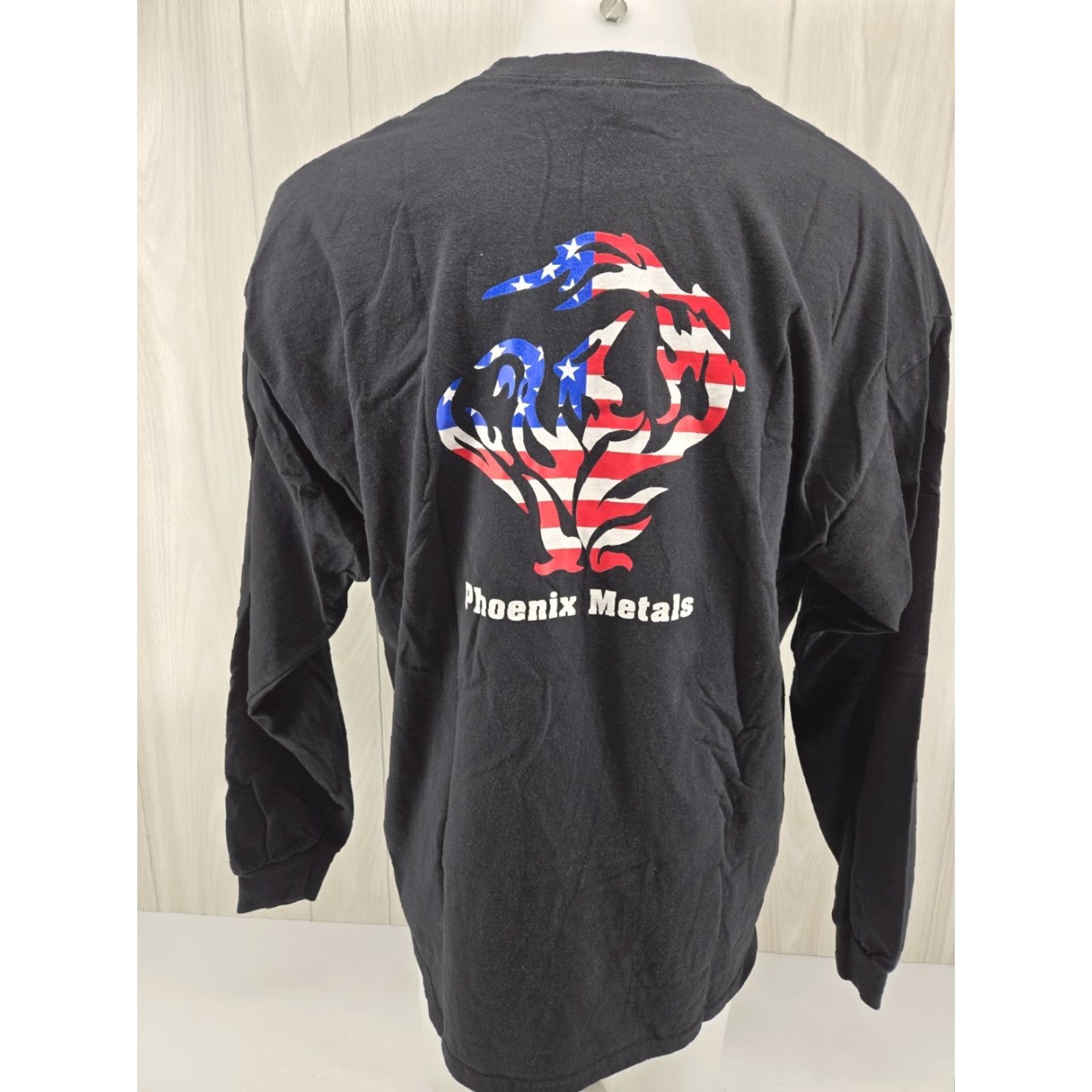 Vintage PHOENIX METALS Black Cotton Long Sleeve T-Shirt 2XL Mens Shirt Crew Neck Logo 100% Cotton Vintage? No Size US XXL / EU 58 / 5 - 2 Thumbnail