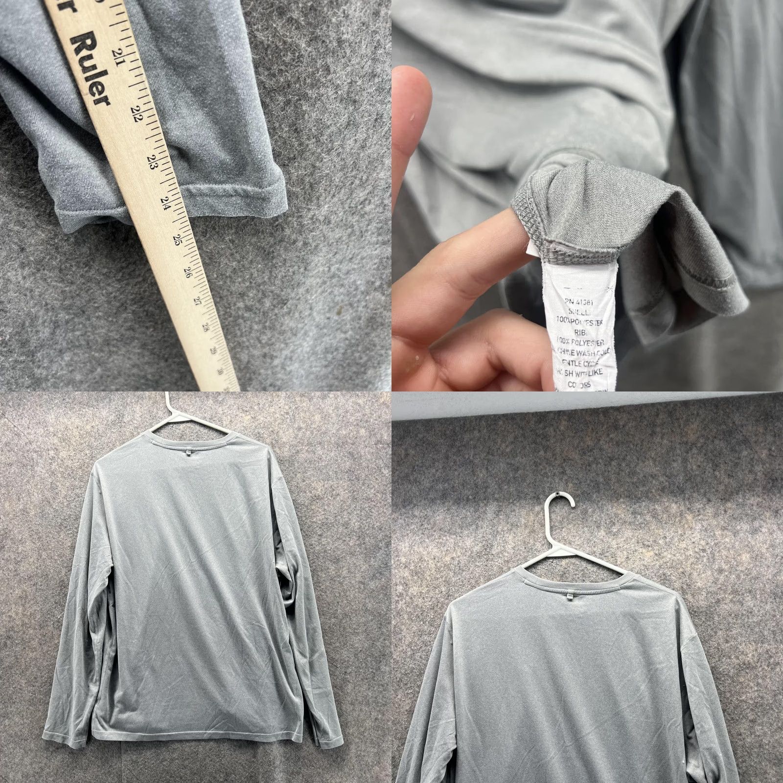 Polo Ralph Lauren Polo Ralph Lauren Shirt Men Large Gray Crew Neck Long Sleeve Cotton Logo VTG Shirt Size US L / EU 52-54 / 3 - 8 Thumbnail