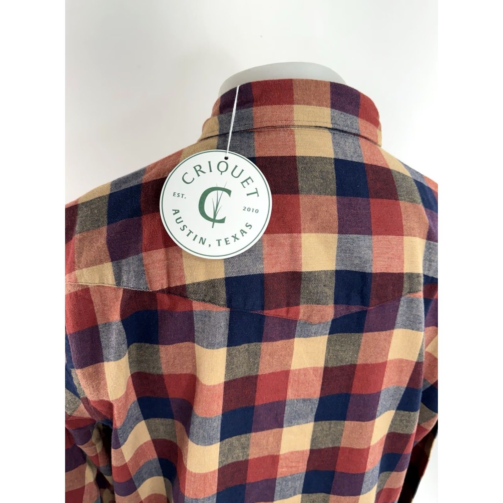 Vintage Criquet Austin - Plaid Western Mens XL Flannel Shirt Snap Button-Up Red / Tan / Blue Size US XL / EU 56 / 4 - 3 Thumbnail