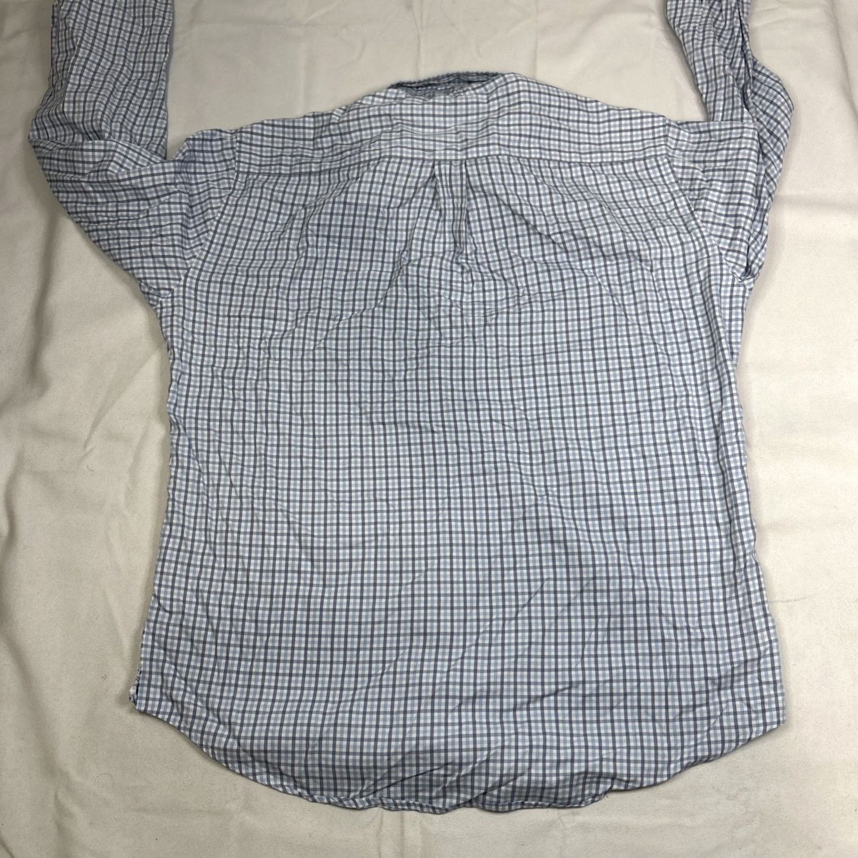 Peter Millar Peter Millar Button-Up Long Sleeve Men Large Blue Plaid Silk Cotton Shirt Size US L / EU 52-54 / 3 - 4 Thumbnail