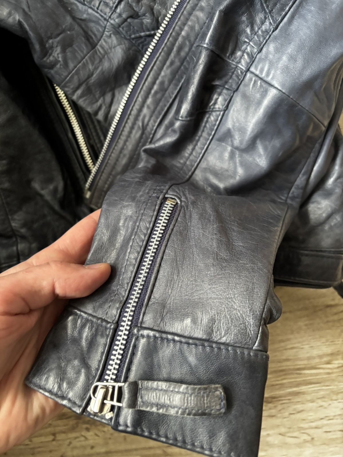 Other Renzo Costa Dark Blue Leather Jacket M – Peru Made Size M / US 6-8 / IT 42-44 - 23 Thumbnail