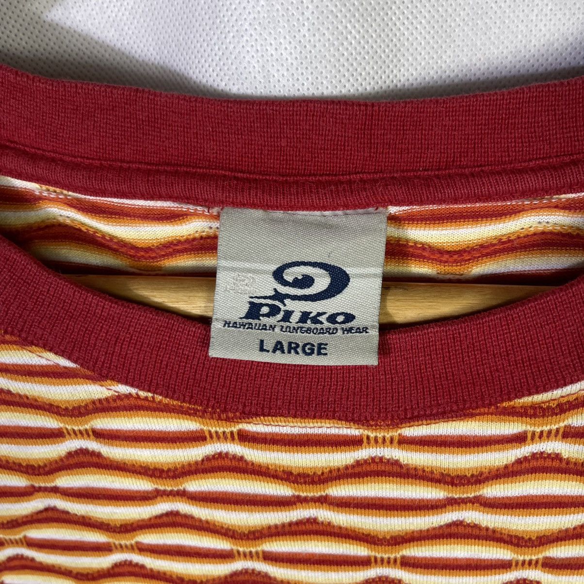 Vintage Vintage 90s Piko TomTom Stripes Jacquard Surf Skate Tshirt Size US L / EU 52-54 / 3 - 4 Thumbnail