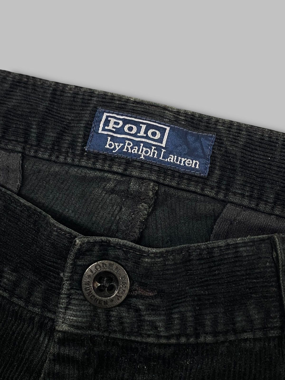 Polo Ralph Lauren Polo Ralph Lauren Vintage Corduroy Cargo Pants Relaxed Black Size US 33 - 16 Thumbnail
