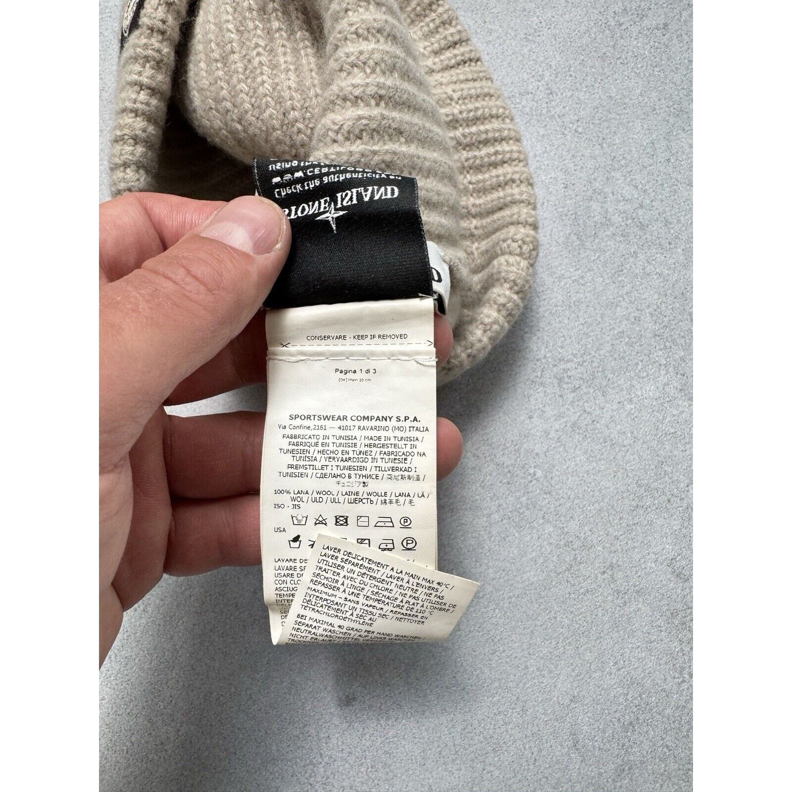 Stone Island Stone Island Patch Program Wool Hat Grey Men Size ONE SIZE - 7 Thumbnail