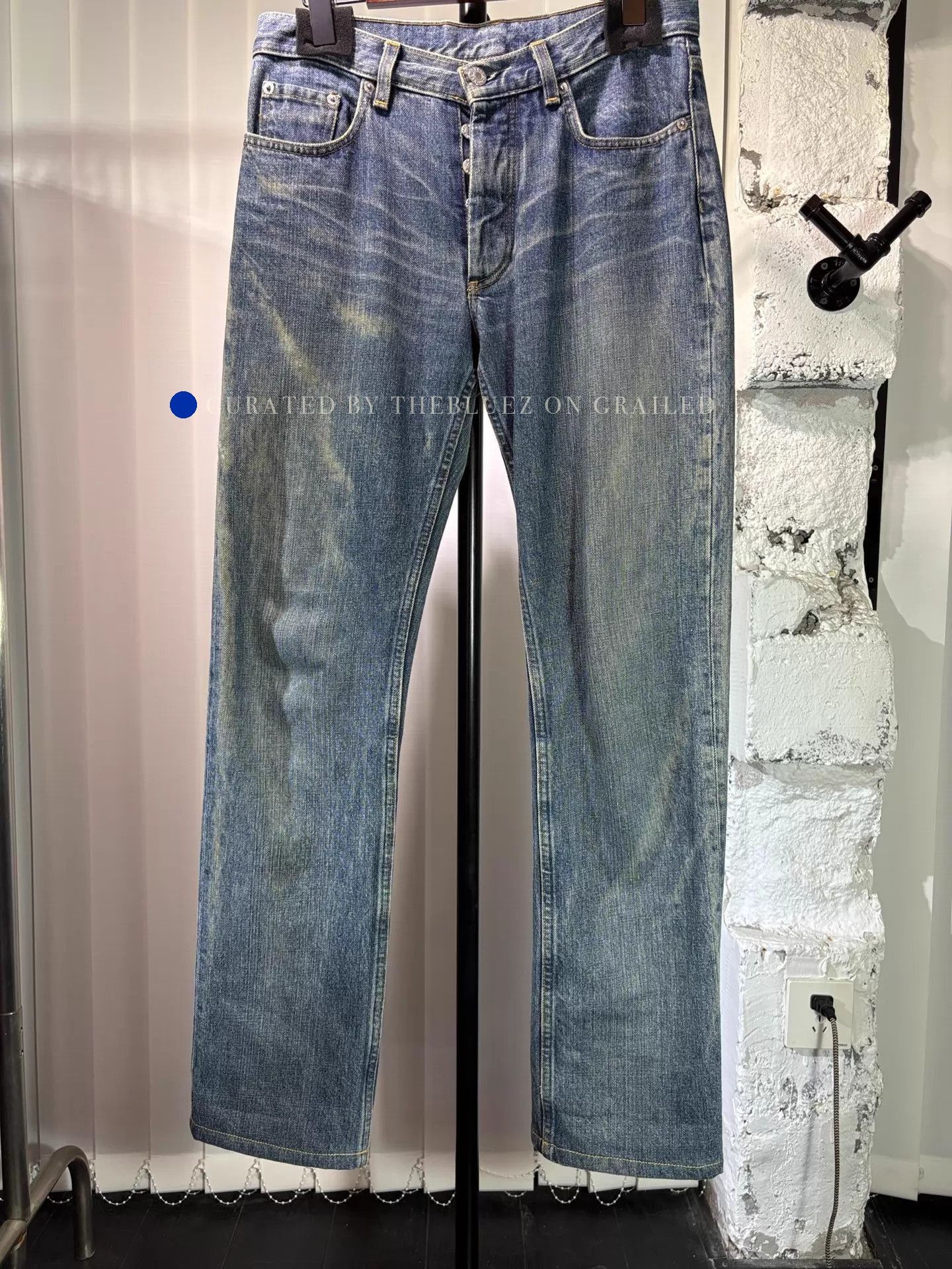 Helmut Lang Rust Burn Denim Jeans in Blue Size US 28 / EU 44 - 1 Thumbnail