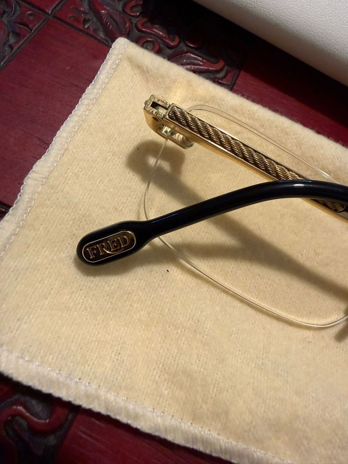 FRED Fred Force 10 Rimless Sunglasses Gold Tone Size ONE SIZE - 4 Thumbnail